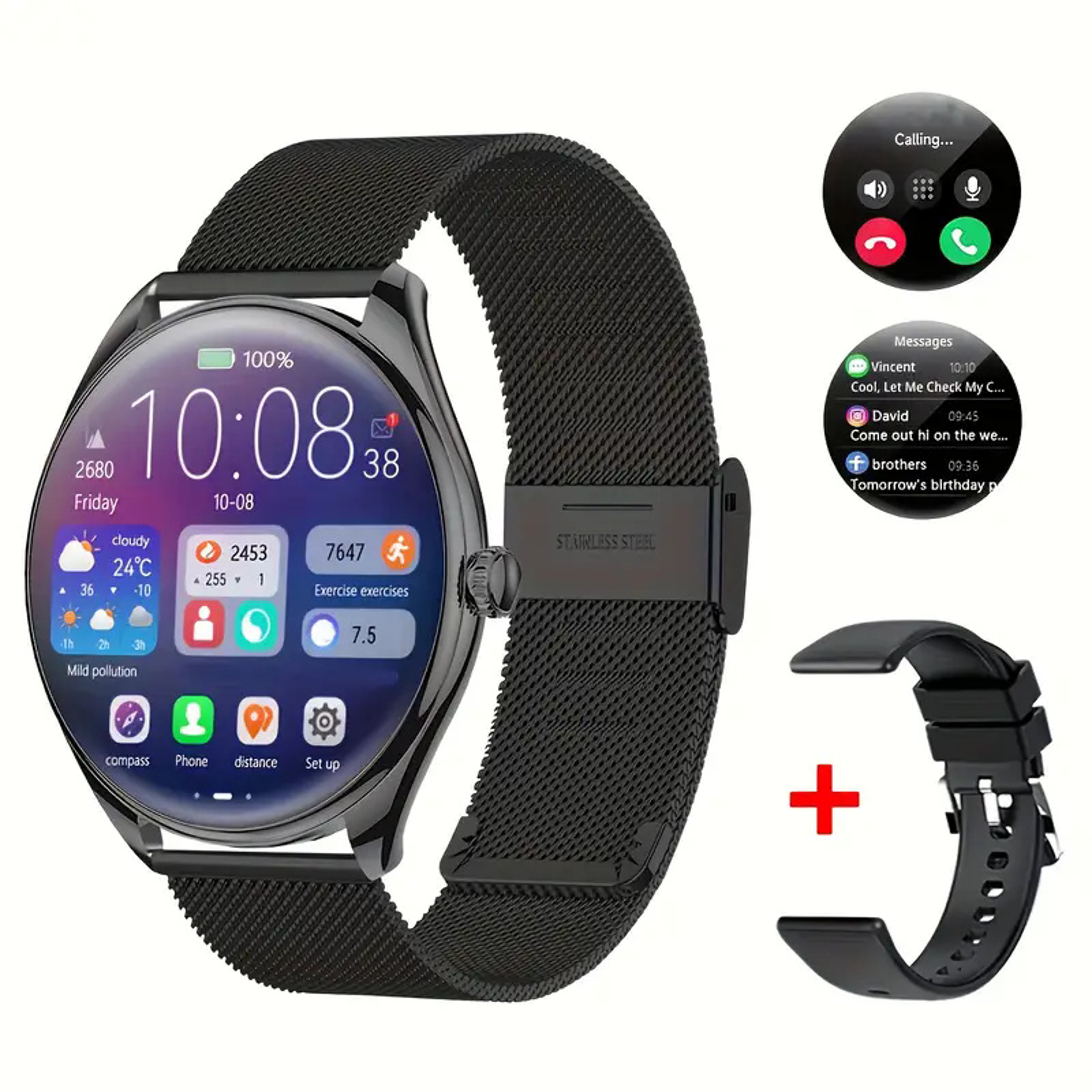 Ultra Thin AMOLED Smartwatch with Bluetooth Calling & Heart Rate Monitor for Android & iOS – view 11