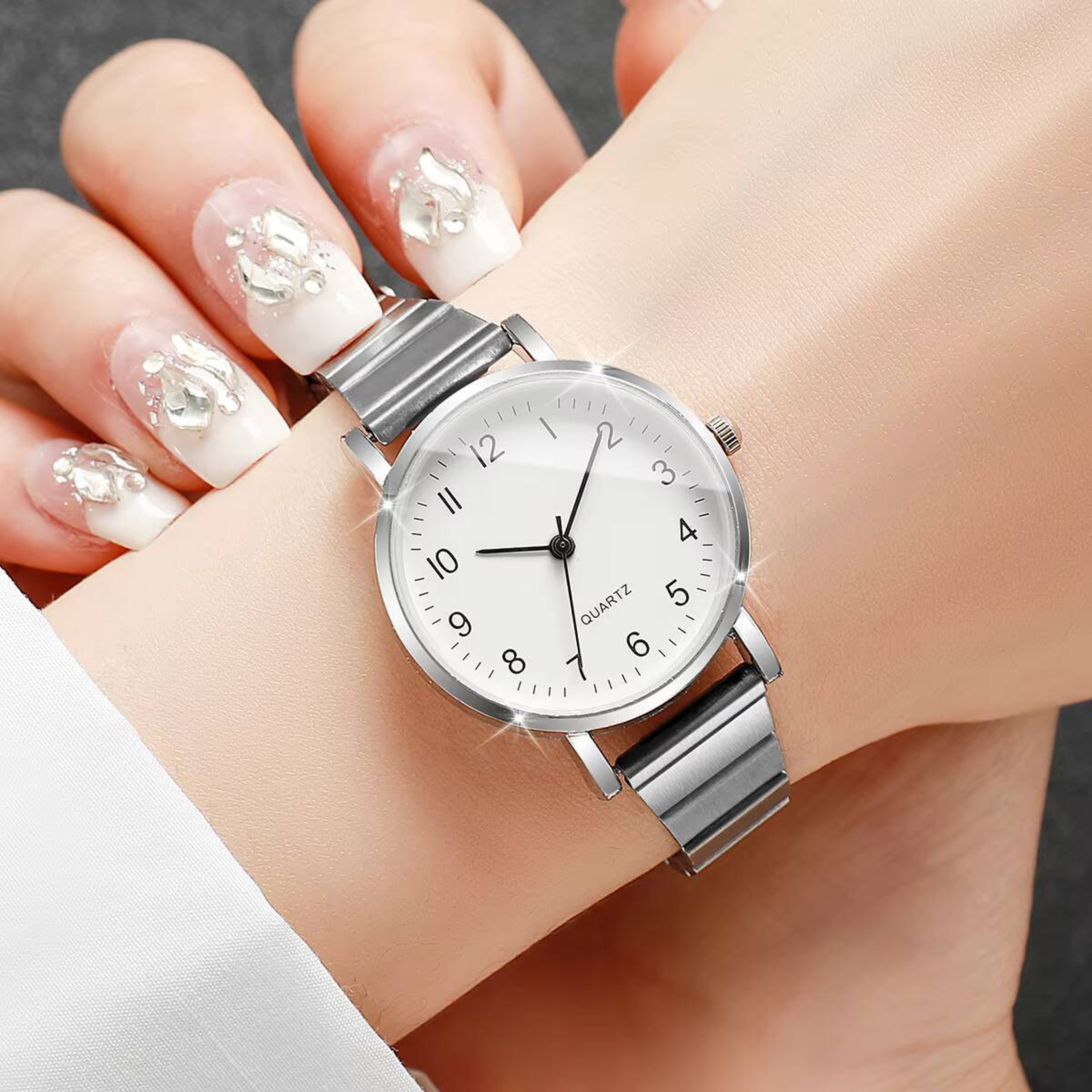 Ultra Thin Women's Quartz Watch with Stainless Steel Strap Minimalist Ladies Dress Watch – view 3