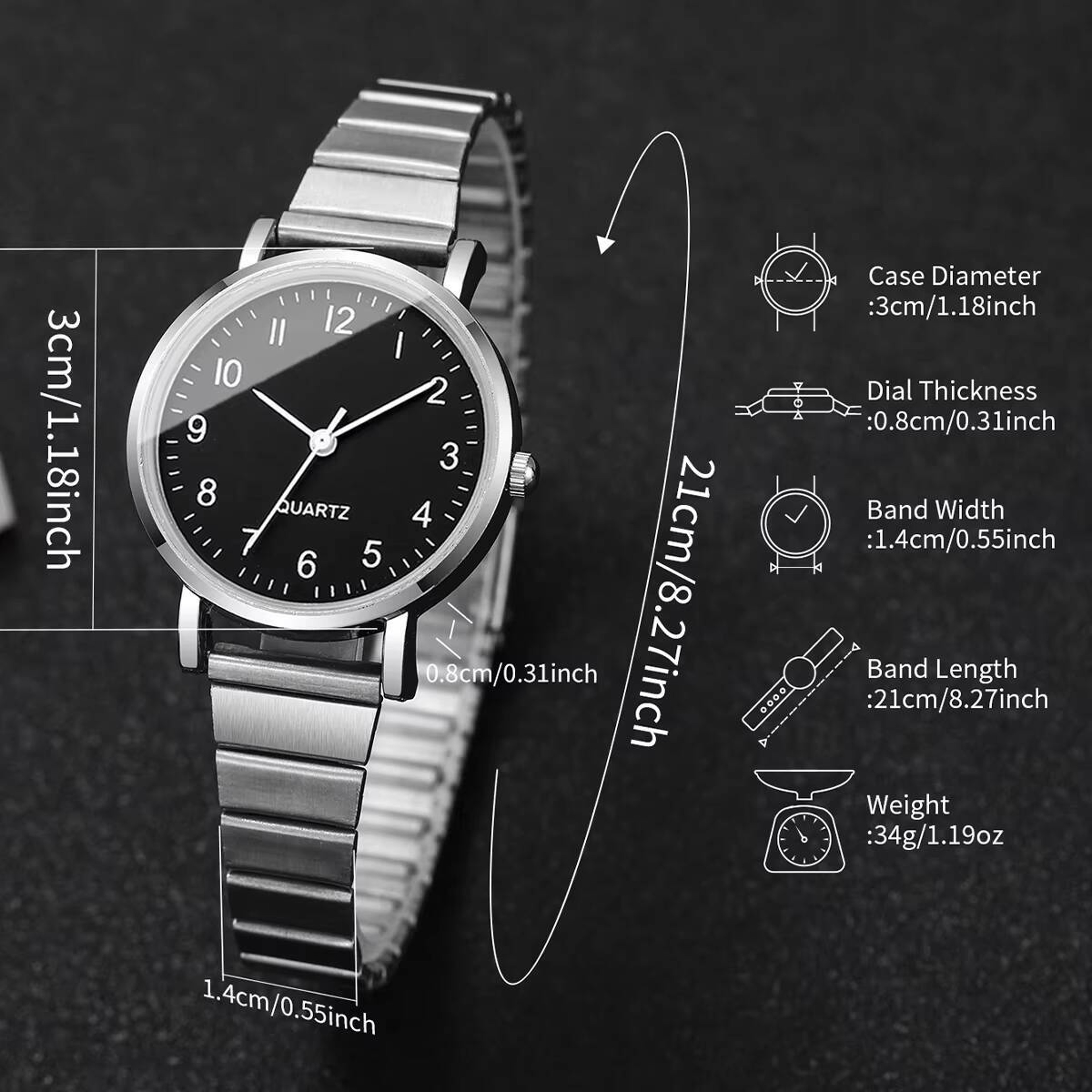 Ultra Thin Women's Quartz Watch with Stainless Steel Strap Minimalist Ladies Dress Watch – view 6