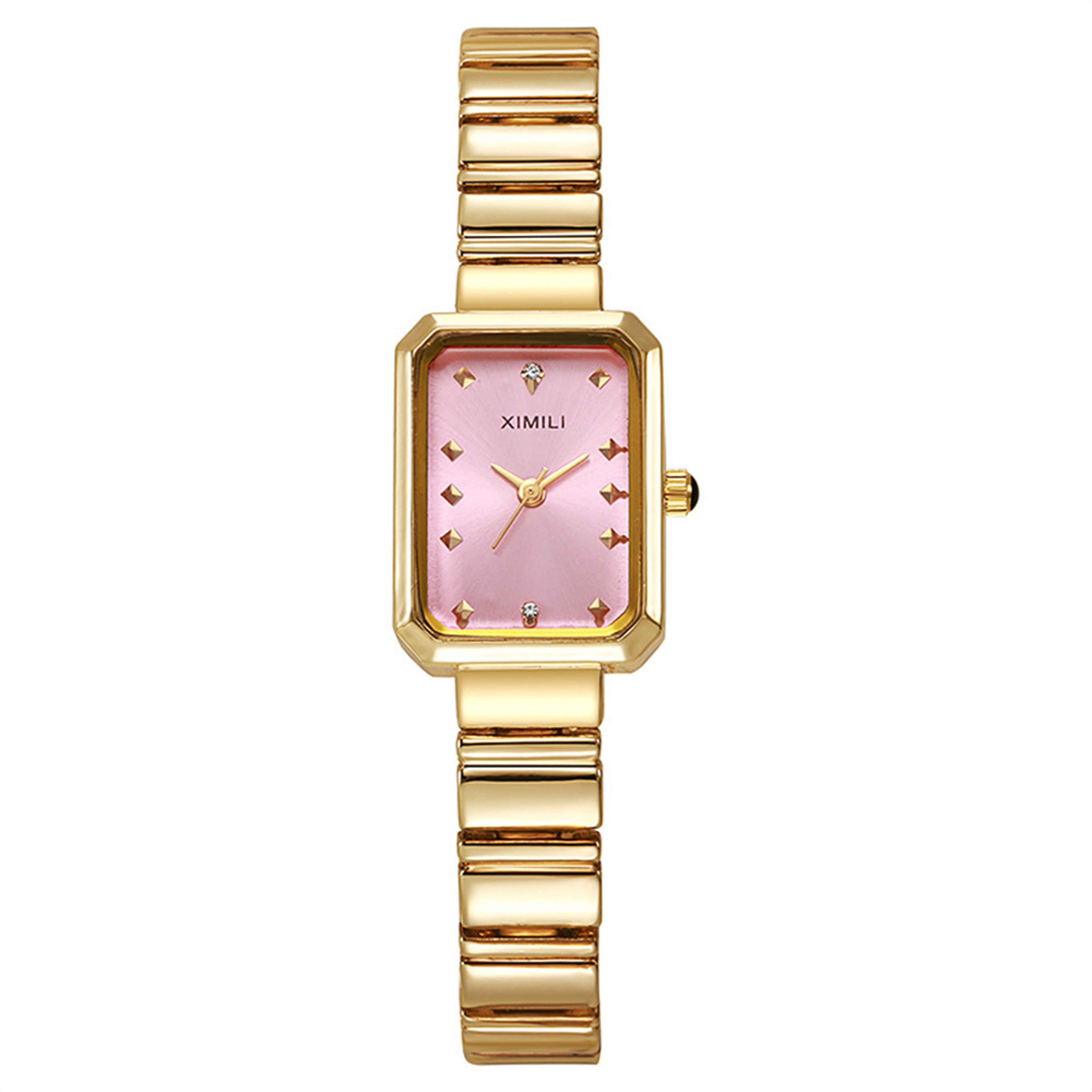 Elegant Women's Gold Square Watch with Stainless Steel Bracelet Minimalist Quartz Watch for Everyday Style – view 5