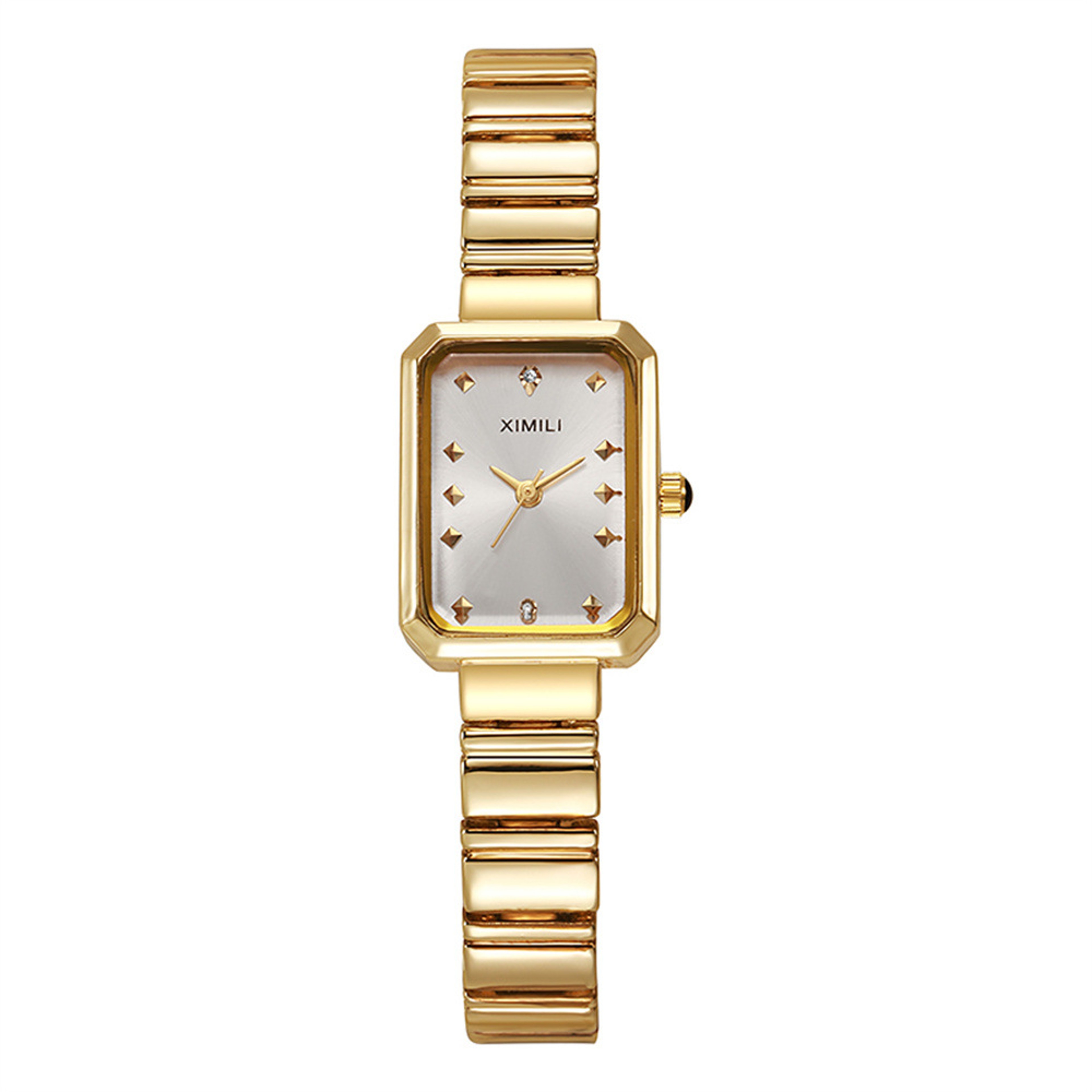 Elegant Women's Gold Square Watch with Stainless Steel Bracelet Minimalist Quartz Watch for Everyday Style – view 8