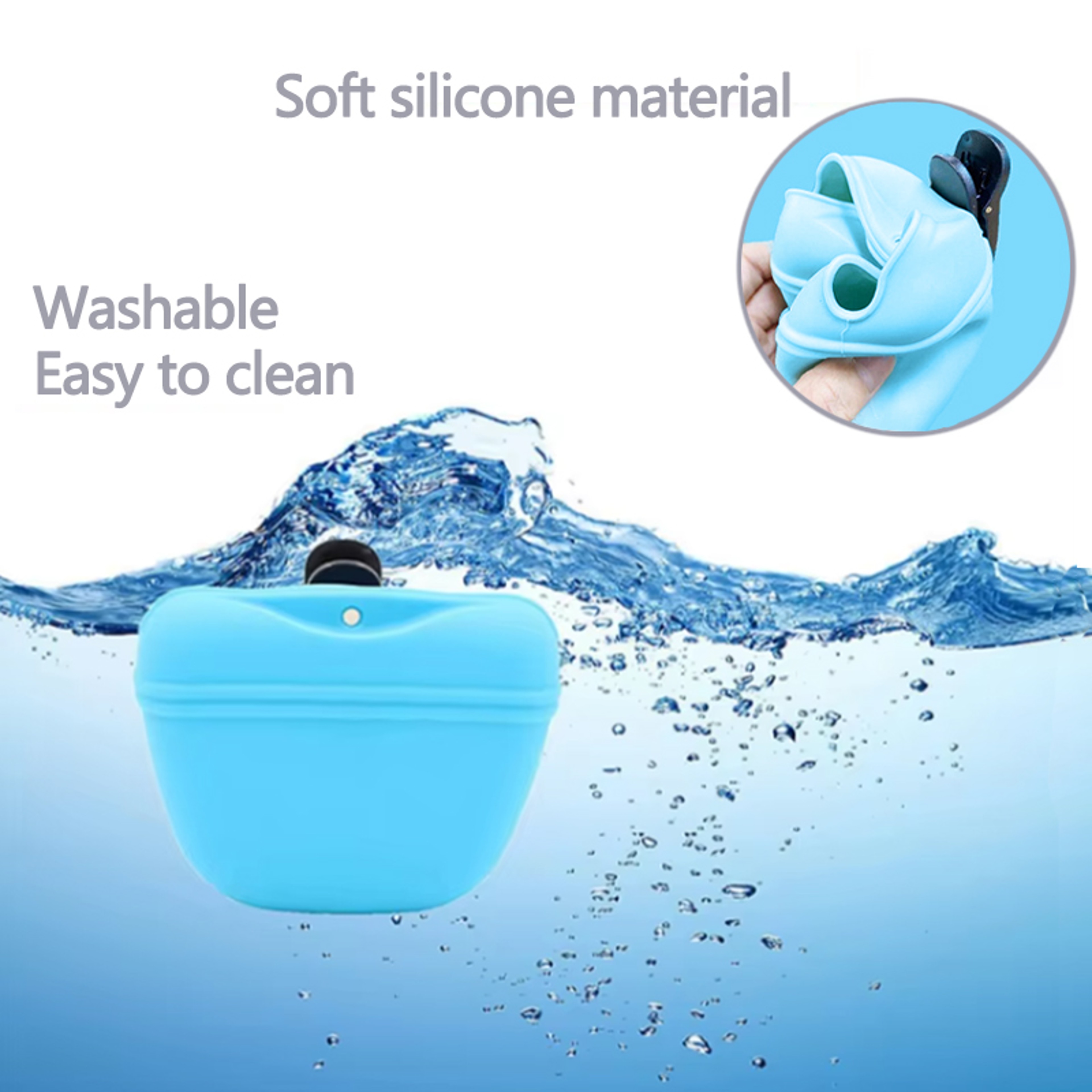 Silicone Dog Treat Pouch With Magnetic Closure  Waist Clip For Hands Free Pet Training 2