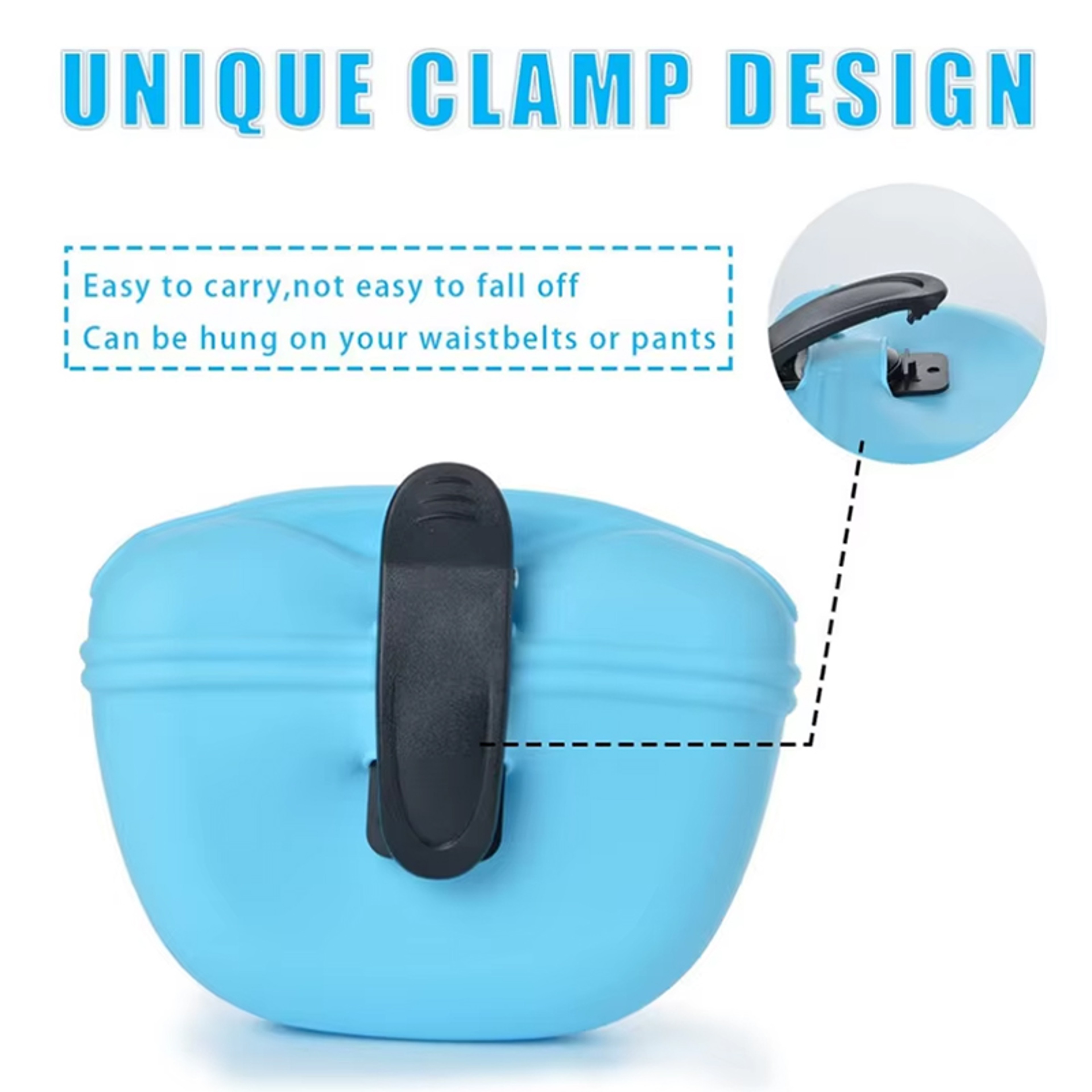 Silicone Dog Treat Pouch With Magnetic Closure  Waist Clip For Hands Free Pet Training 3