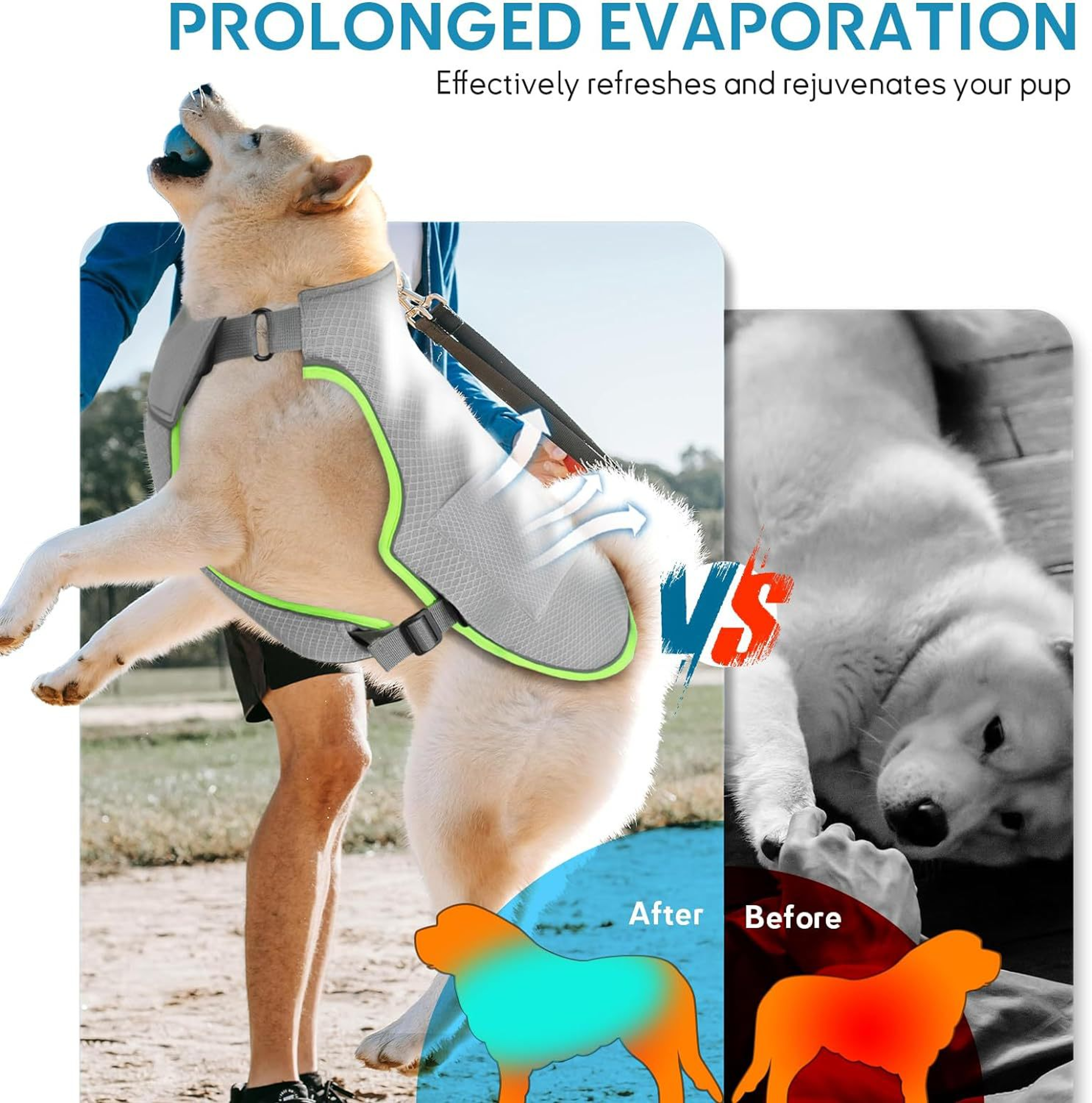Cooling Dog Vest with Ice Pack Breathable Dog Cooling Vest for Small, Medium & Large Dogs – view 2