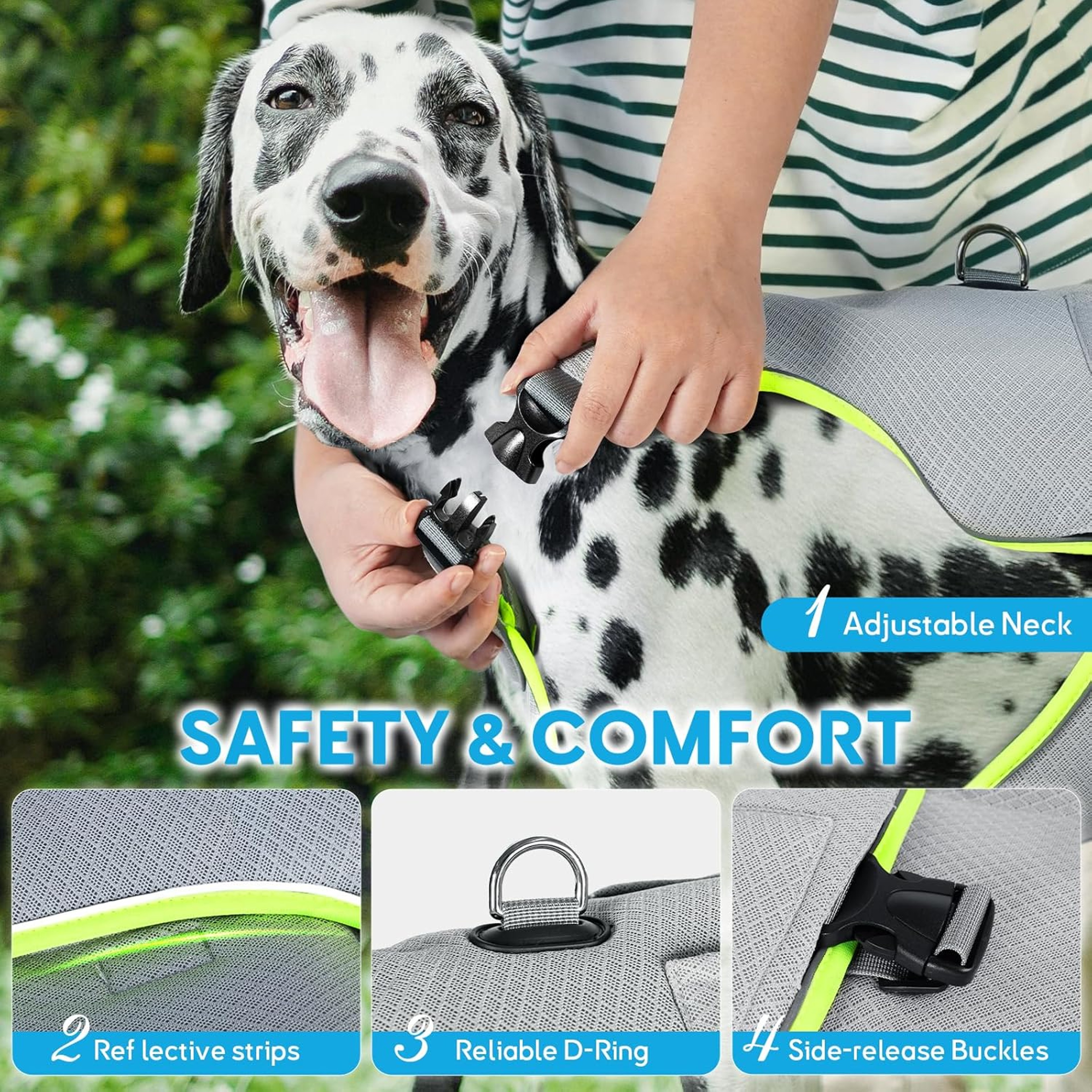 Cooling Dog Vest with Ice Pack Breathable Dog Cooling Vest for Small, Medium & Large Dogs – view 3