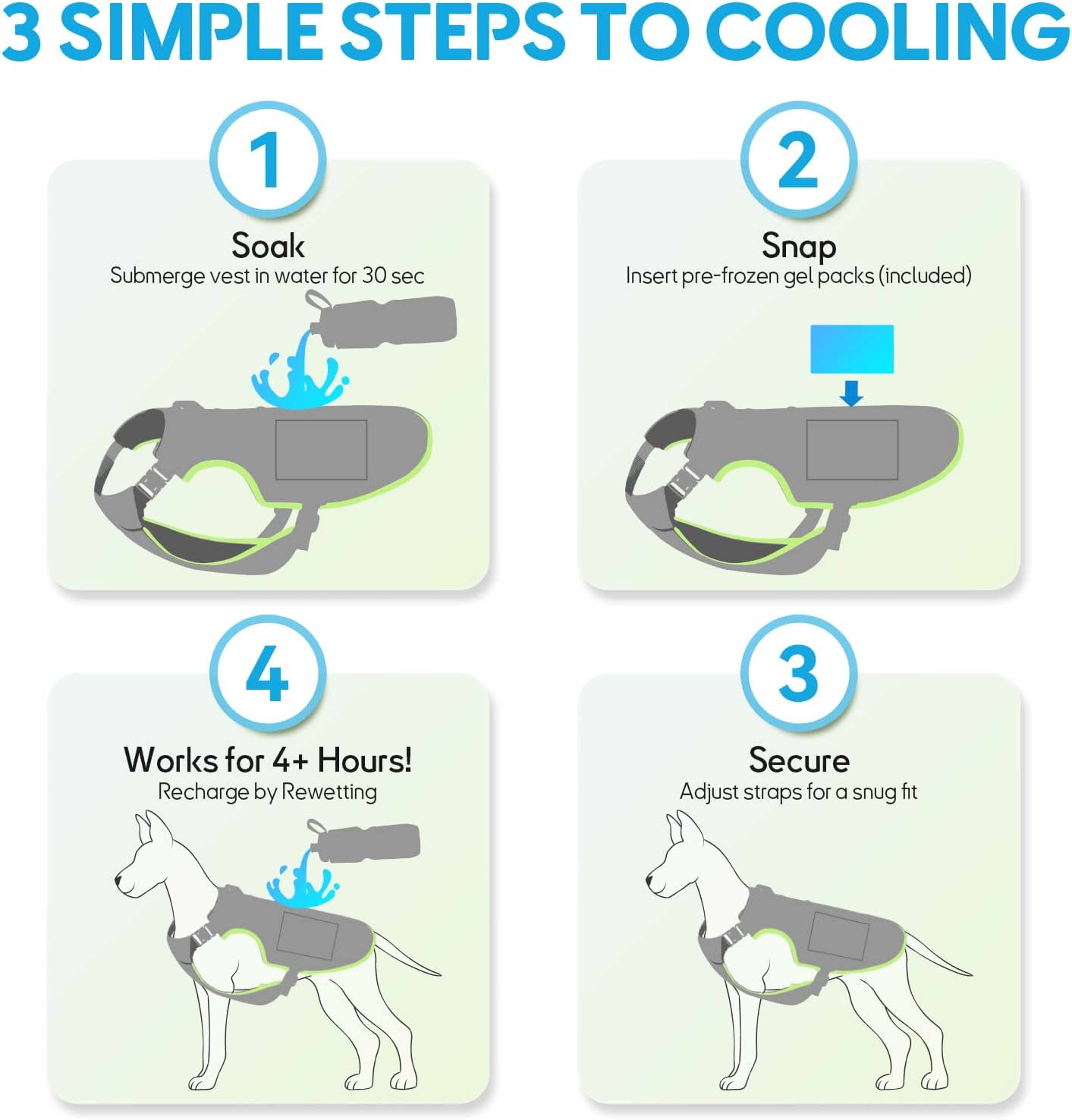 Cooling Dog Vest with Ice Pack Breathable Dog Cooling Vest for Small, Medium & Large Dogs – view 4