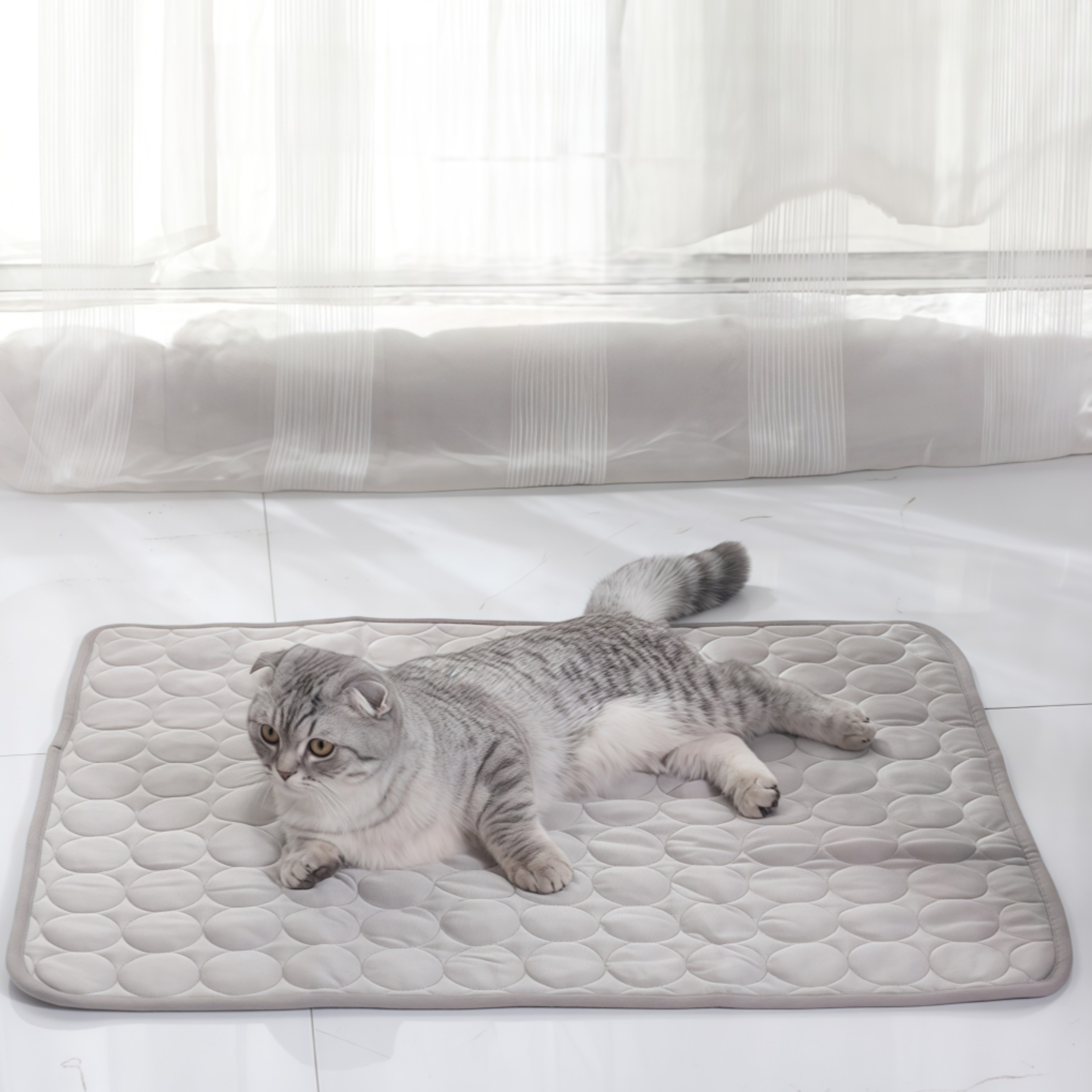 Ice Silk Pet Cooling Mat for Dogs & Cats Breathable Non-Slip Washable Summer Cooling Pad – view 2