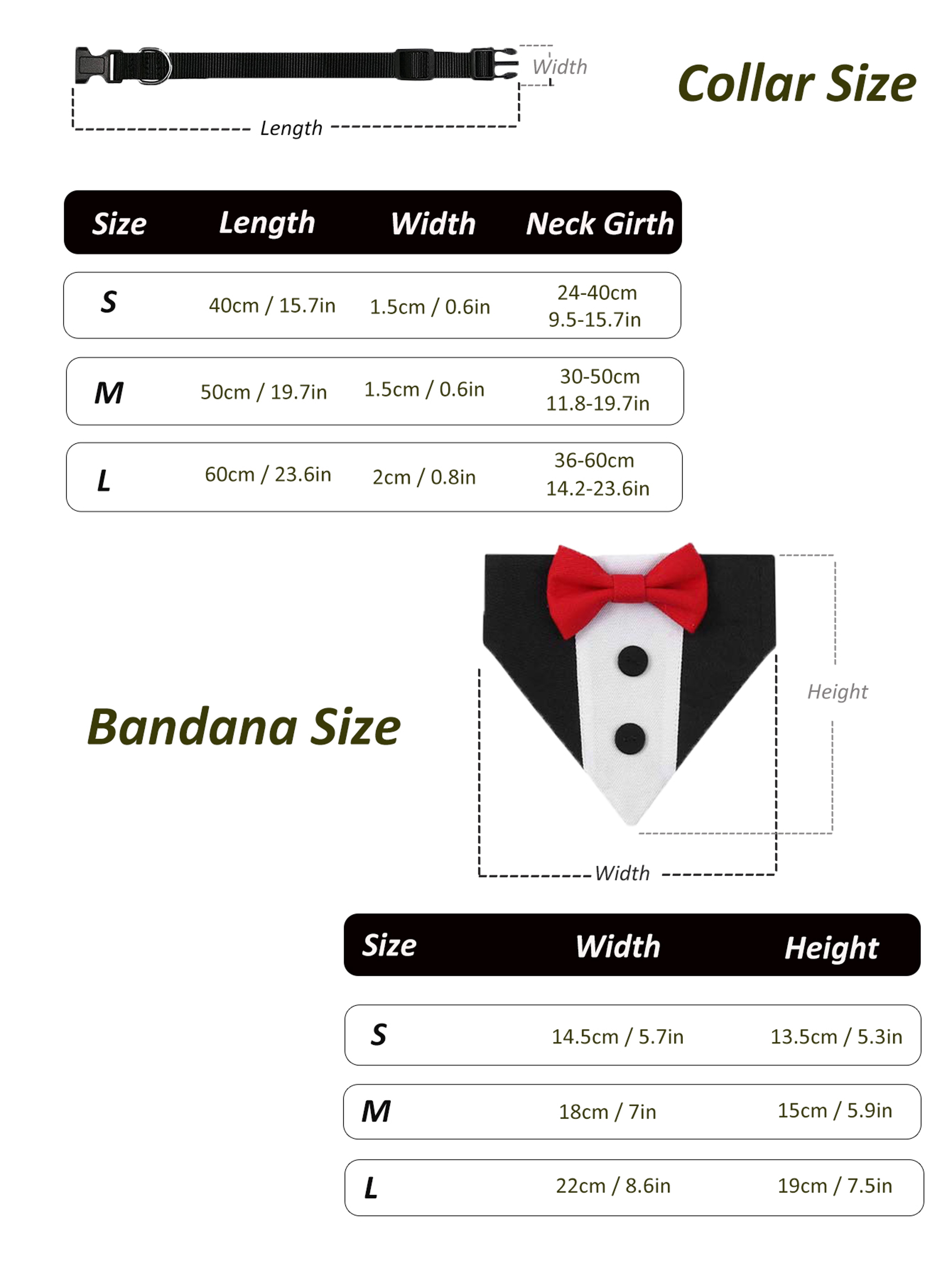 Dog Tuxedo Collar with Bow Tie & Bandana Adjustable Pet Wedding Collar for Dogs & Cats – view 2
