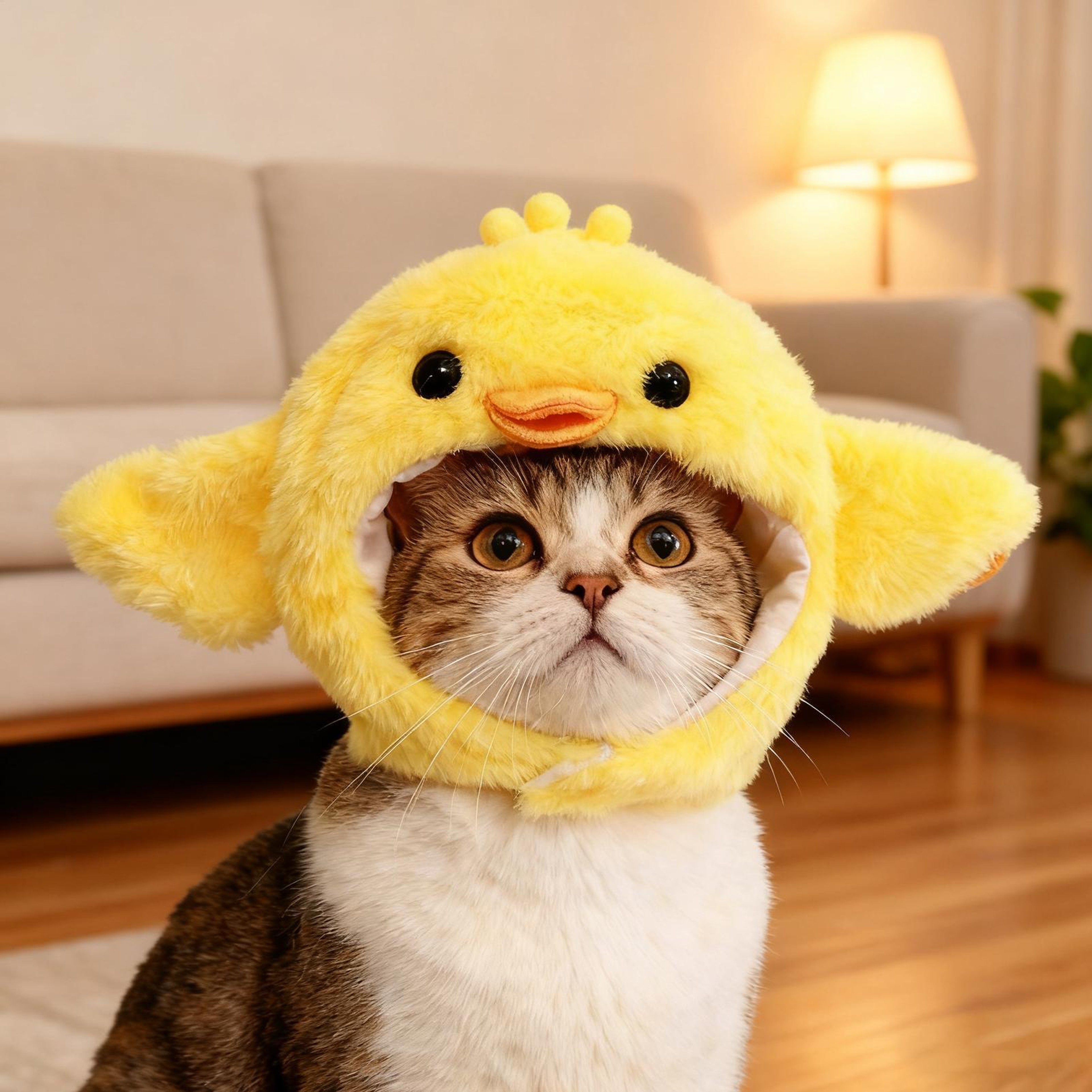 Cute Cat Hat Costume Soft Plush Pet Dress Up Headwear – view 5