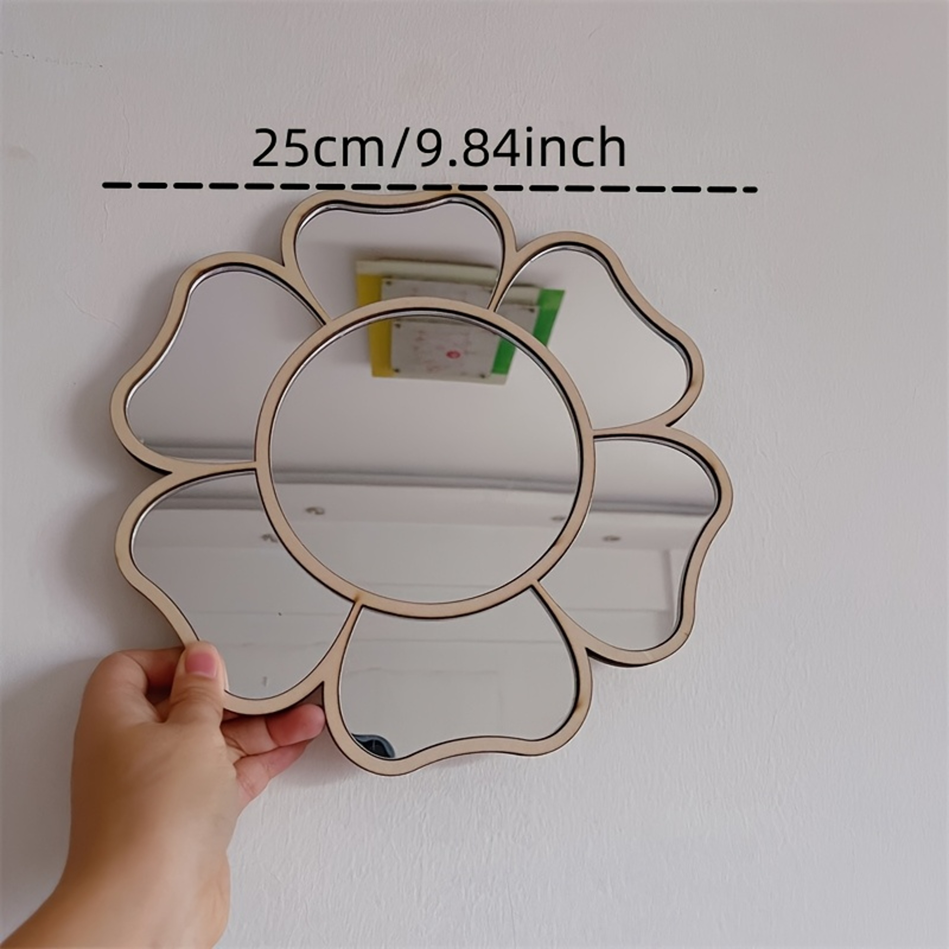 Nordic Daisy Wall Mirror Decorative Flower Mirror for Bedroom, Dorm & Girls Room, No-Drill Hanging – view 6