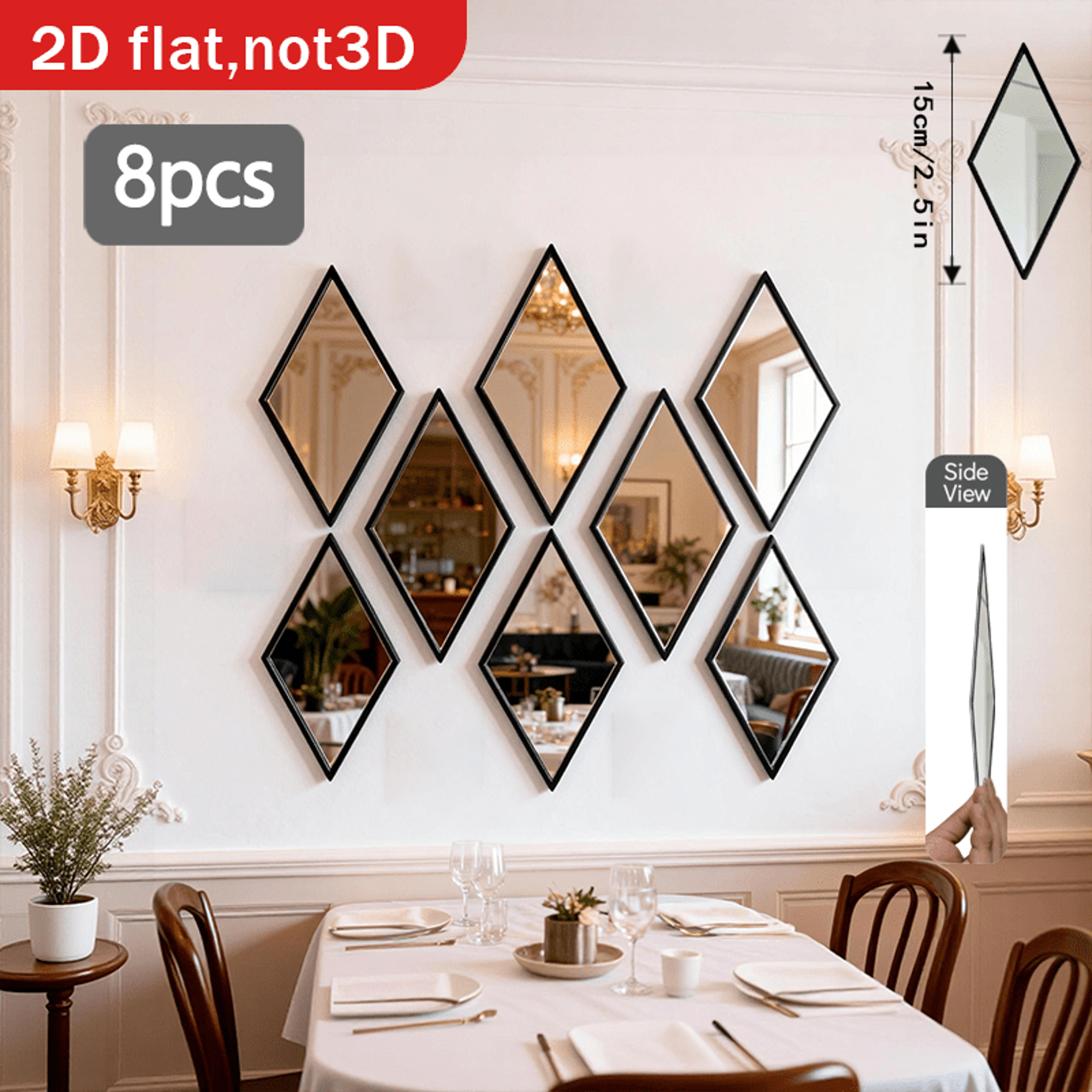 Geometric Wall Mirror Set for Modern Living Room & Bedroom Wall Decor – view 4