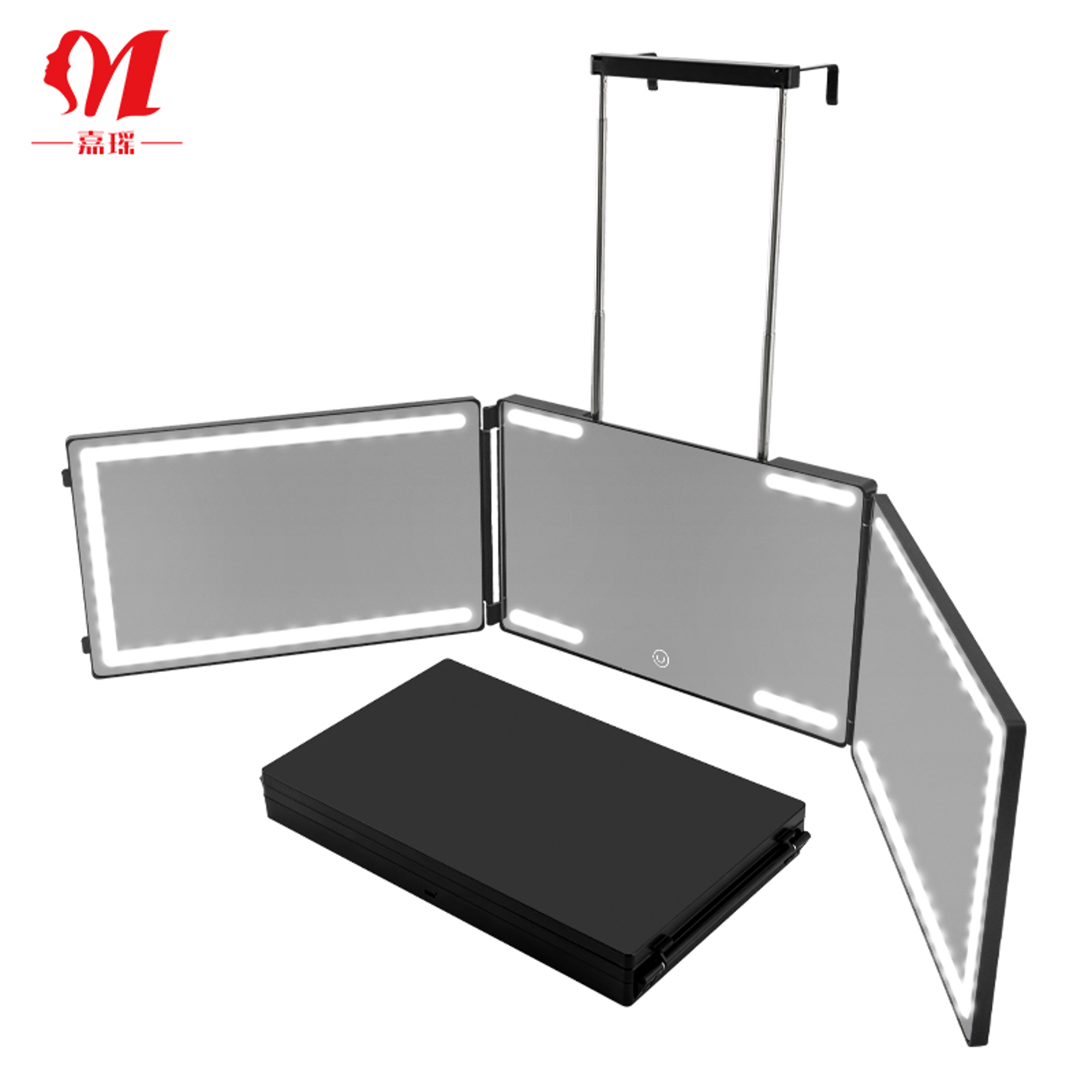 LED Hair Cutting Mirror  Trifold Self Haircut Mirror for Home Grooming & Makeup – view 8