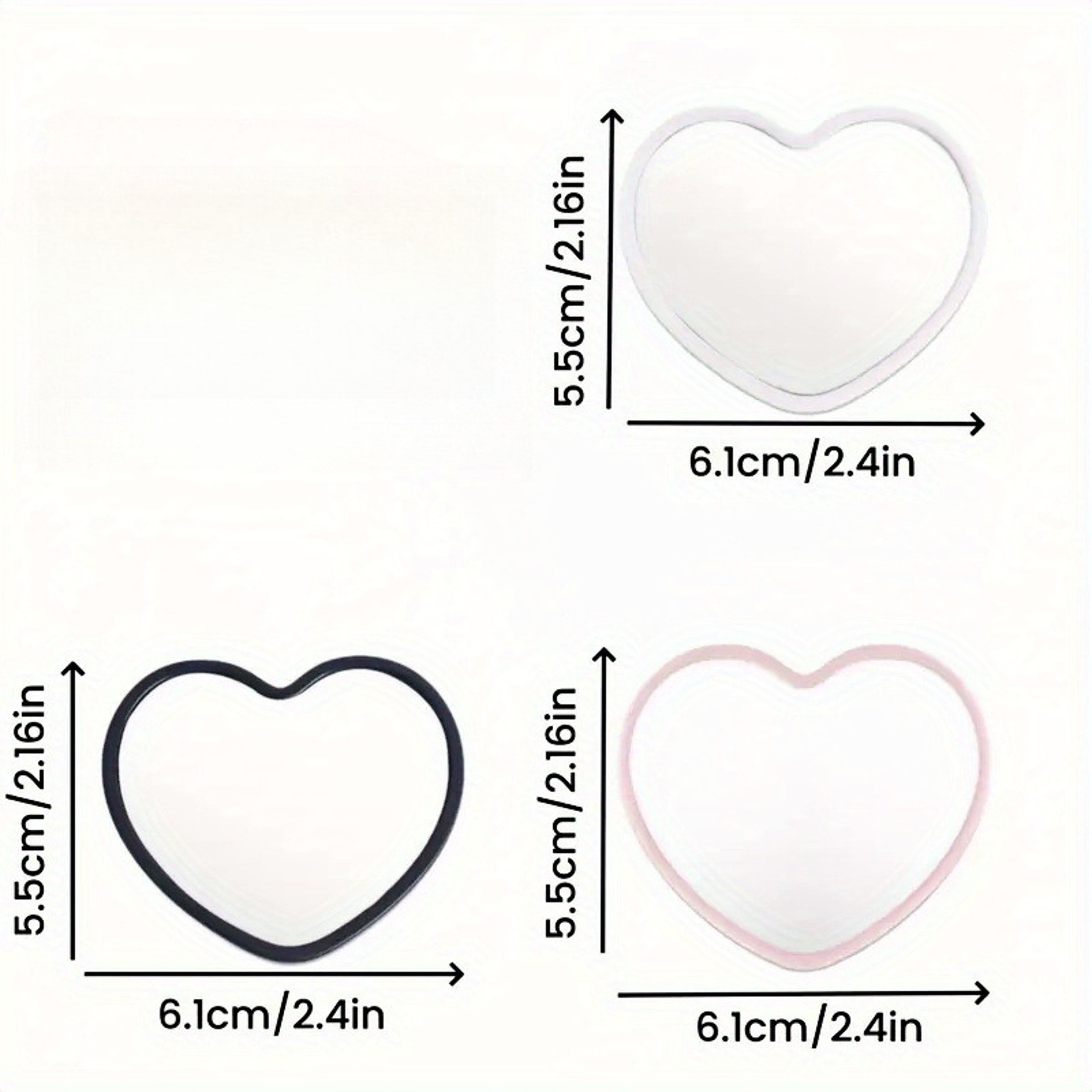 Heart Pocket Makeup Mirror Portable Mini Vanity Mirror Cute Handheld Cosmetic Mirror Gift Set – view 6