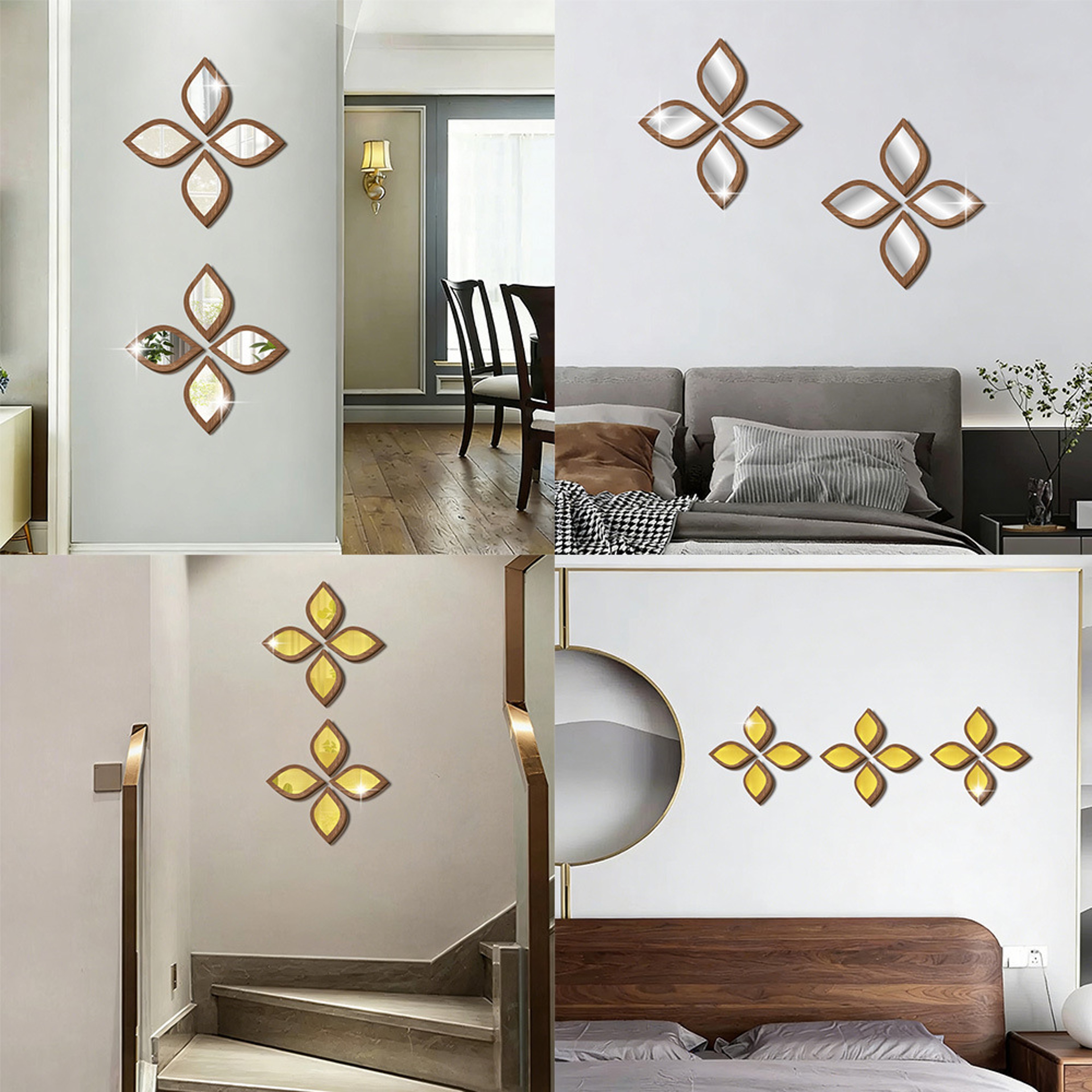 Boho Wall Mirror Set of Acrylic Teardrop Decorative Mirror Wall Decor for Bedroom & Living Room – view 5