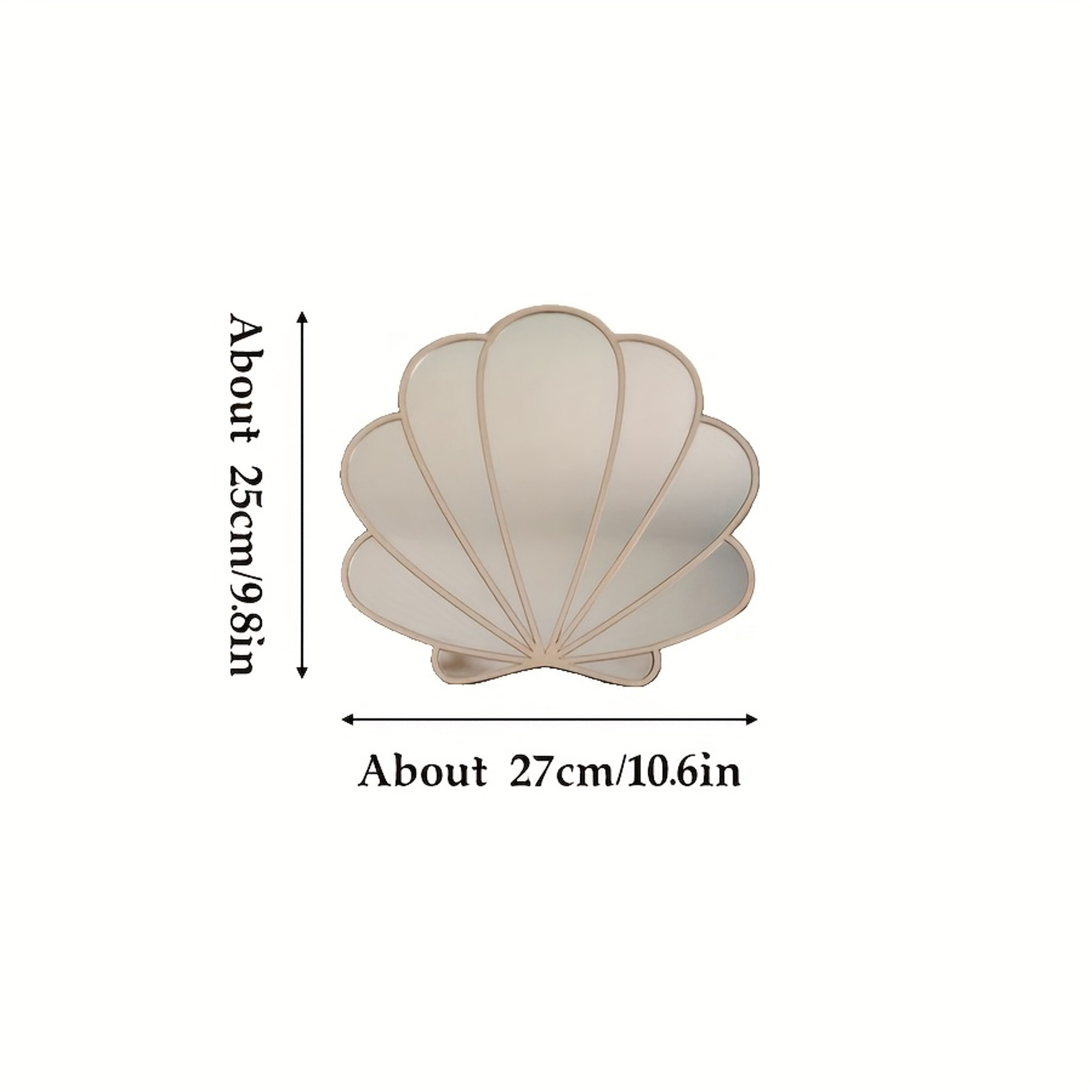 Scandinavian Shell Wall Mirror Coastal Wooden Decorative Mirror for Beach House & Bedroom Wall Decor – view 3