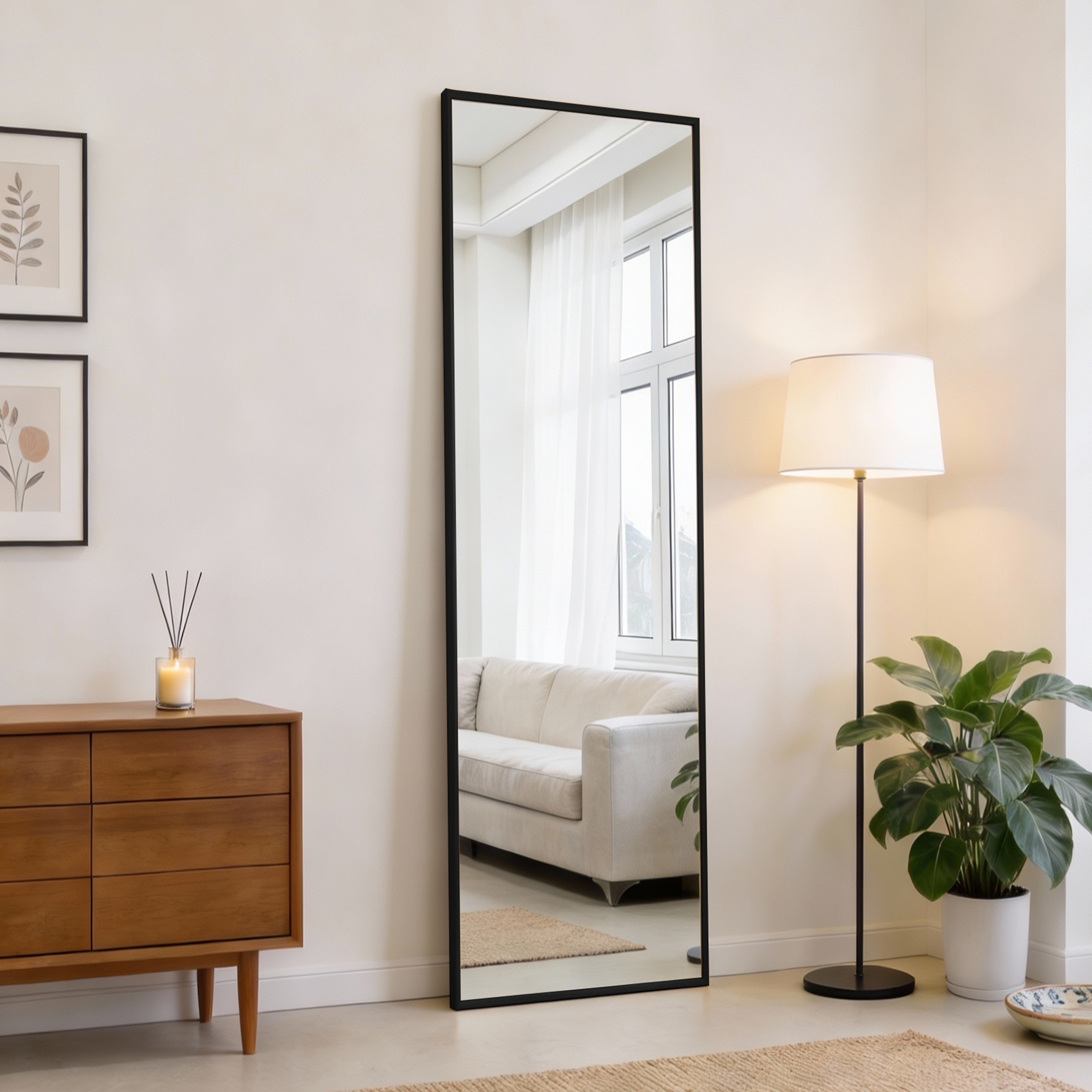Full Length Mirror Over the Door & Wall Mounted Mirror with Aluminum Frame – view 11