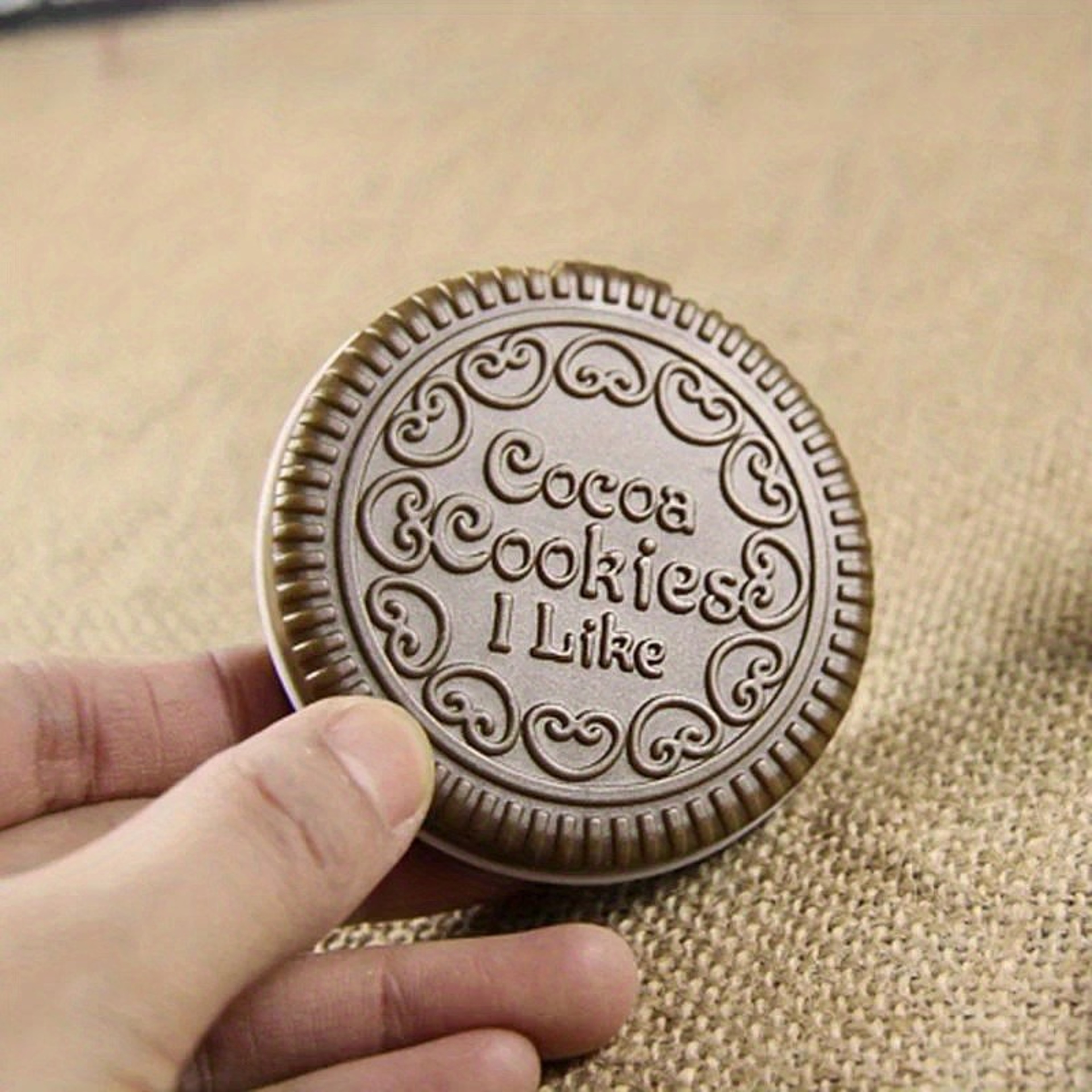Chocolate Biscuit Pocket Makeup Mirror with Comb Cute Folding Compact Mirror for Travel & Daily Touch Ups – view 5