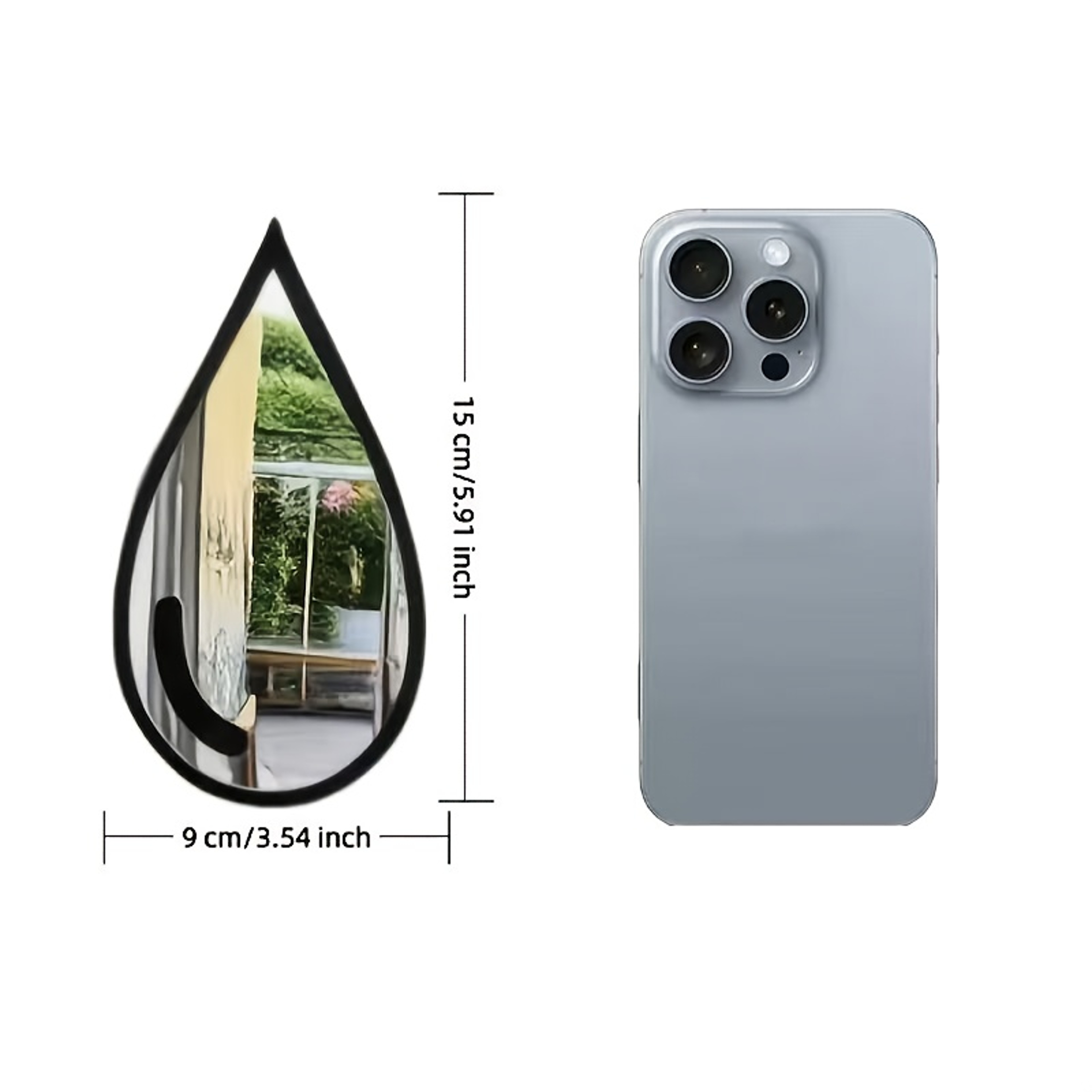 Creative Boho Wall Mirror Teardrop Set with Black Frame for Modern Minimalist Home Decor – view 4
