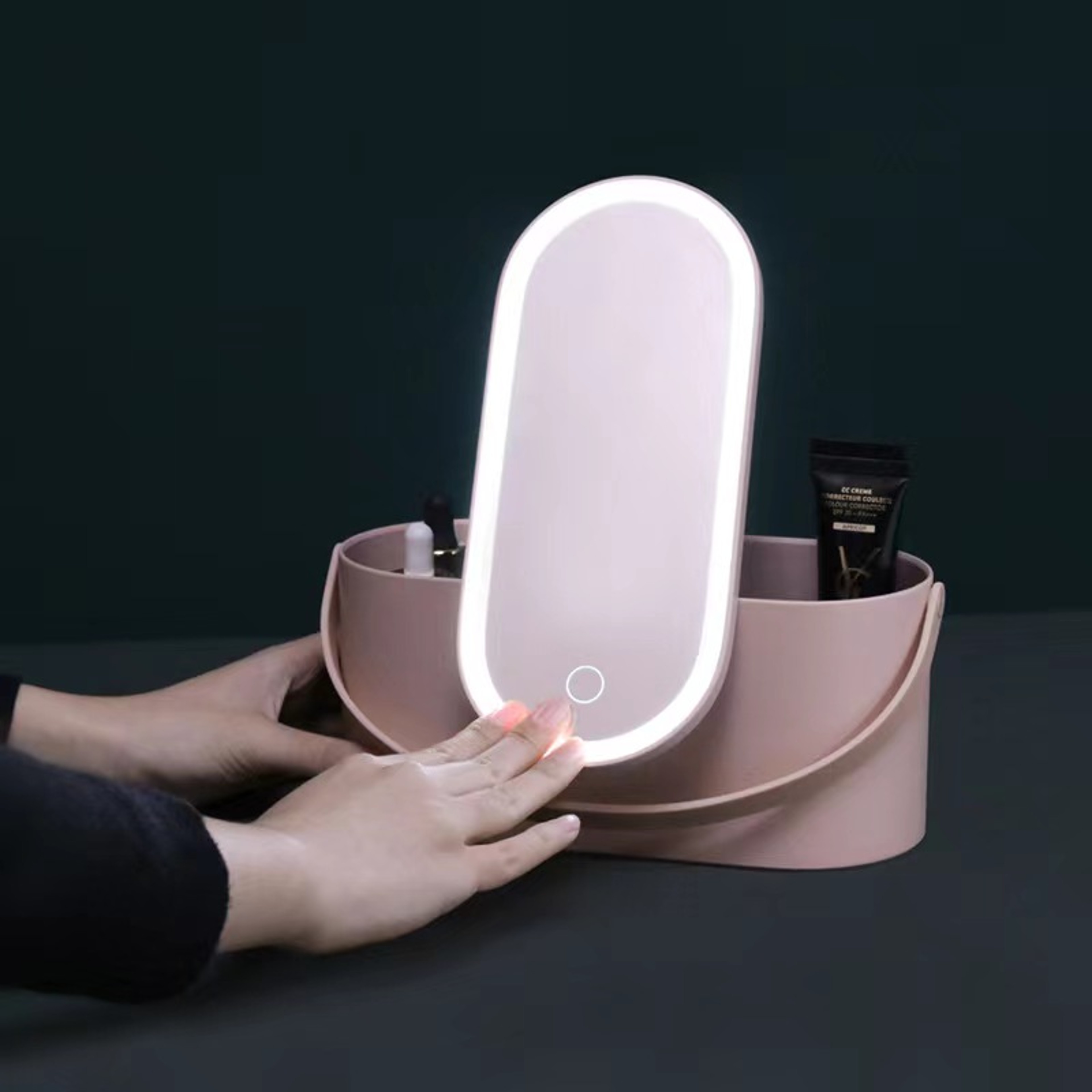 Makeup Organizer with Mirror Portable Travel Makeup Case – view 1