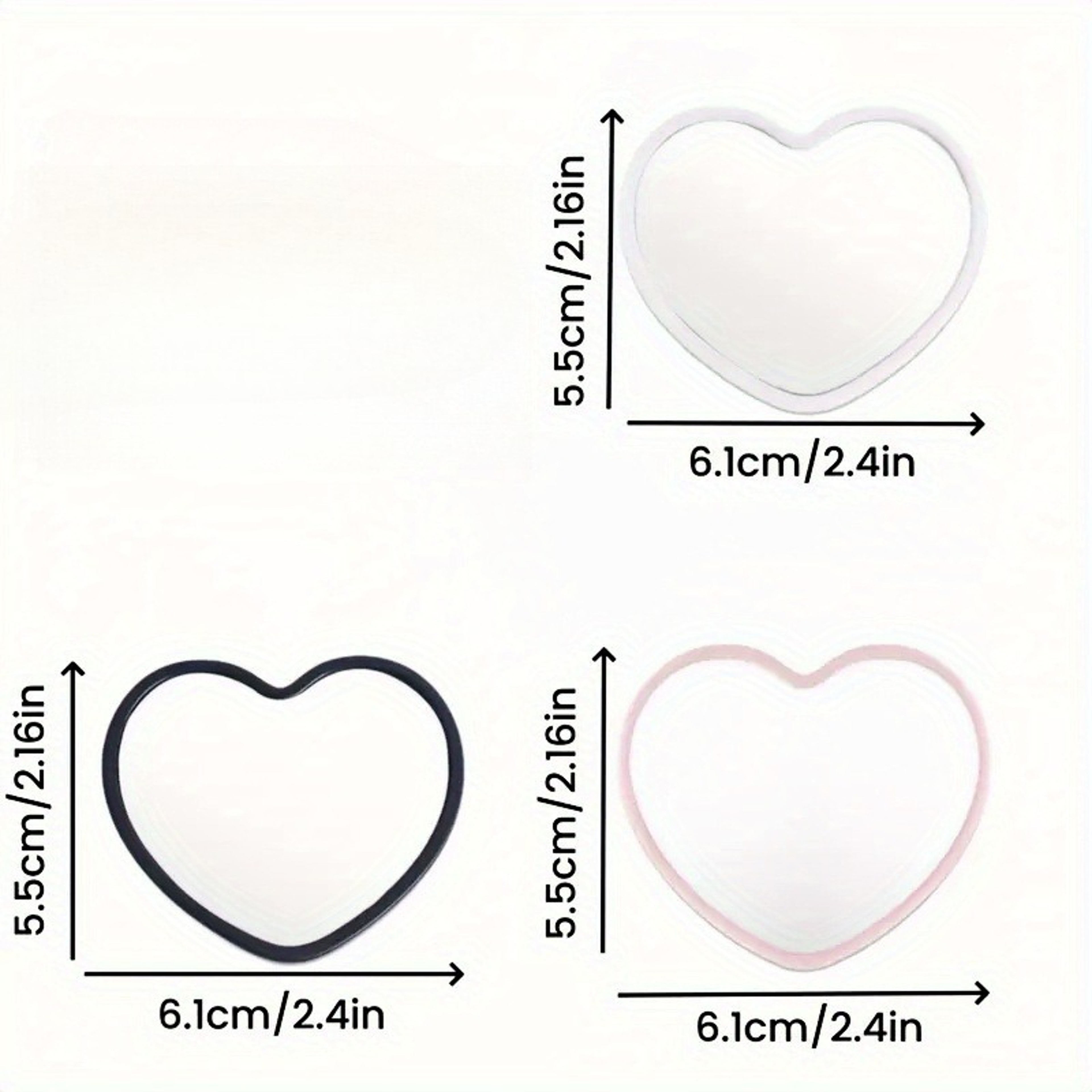 Portable Heart Shaped Hand Mirror Pocket Makeup Mirror Set for Travel, Gifts & Party Favors – view 6