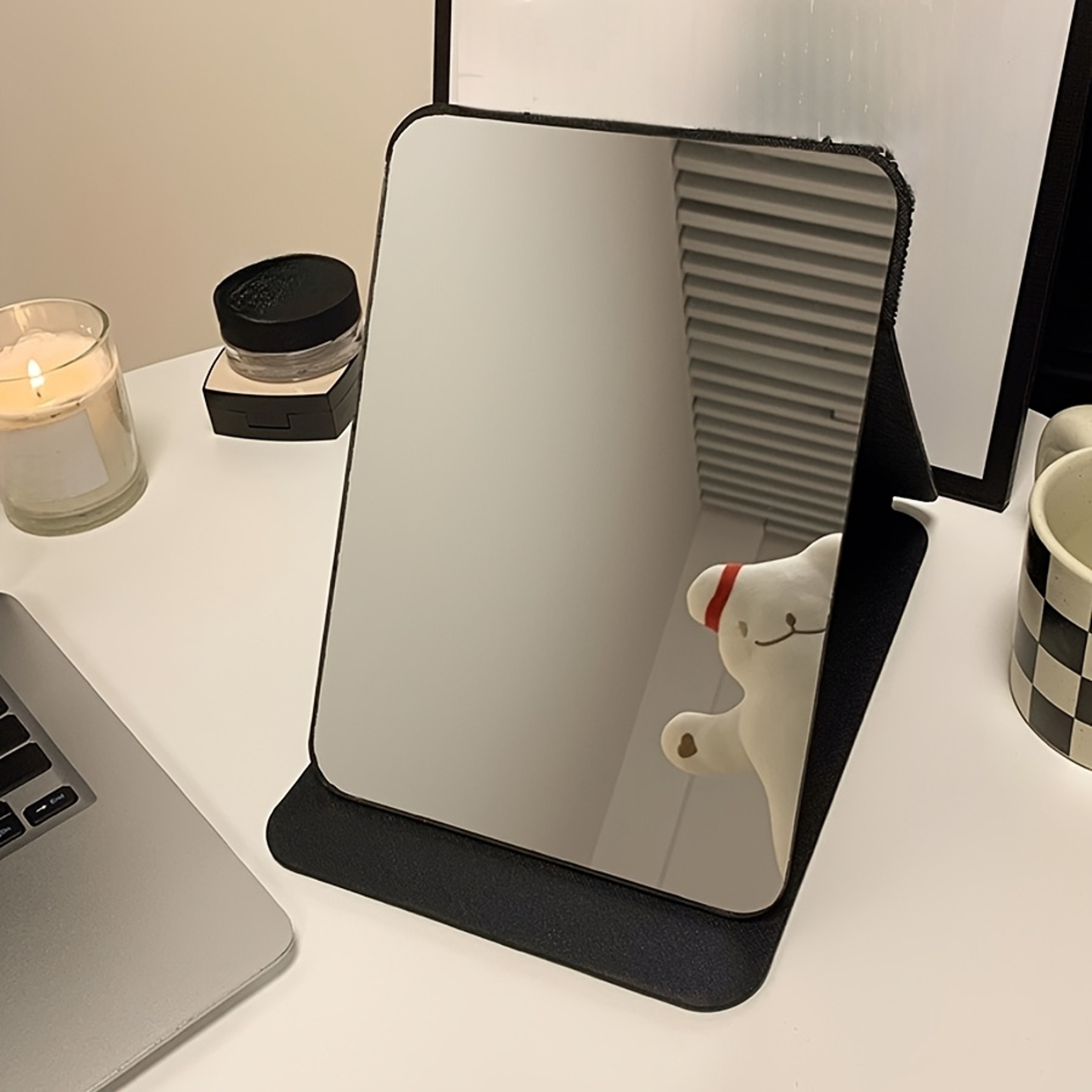 Portable Folding Vanity Mirror Desktop Makeup Mirror For Travel Dorm Office  Home 1