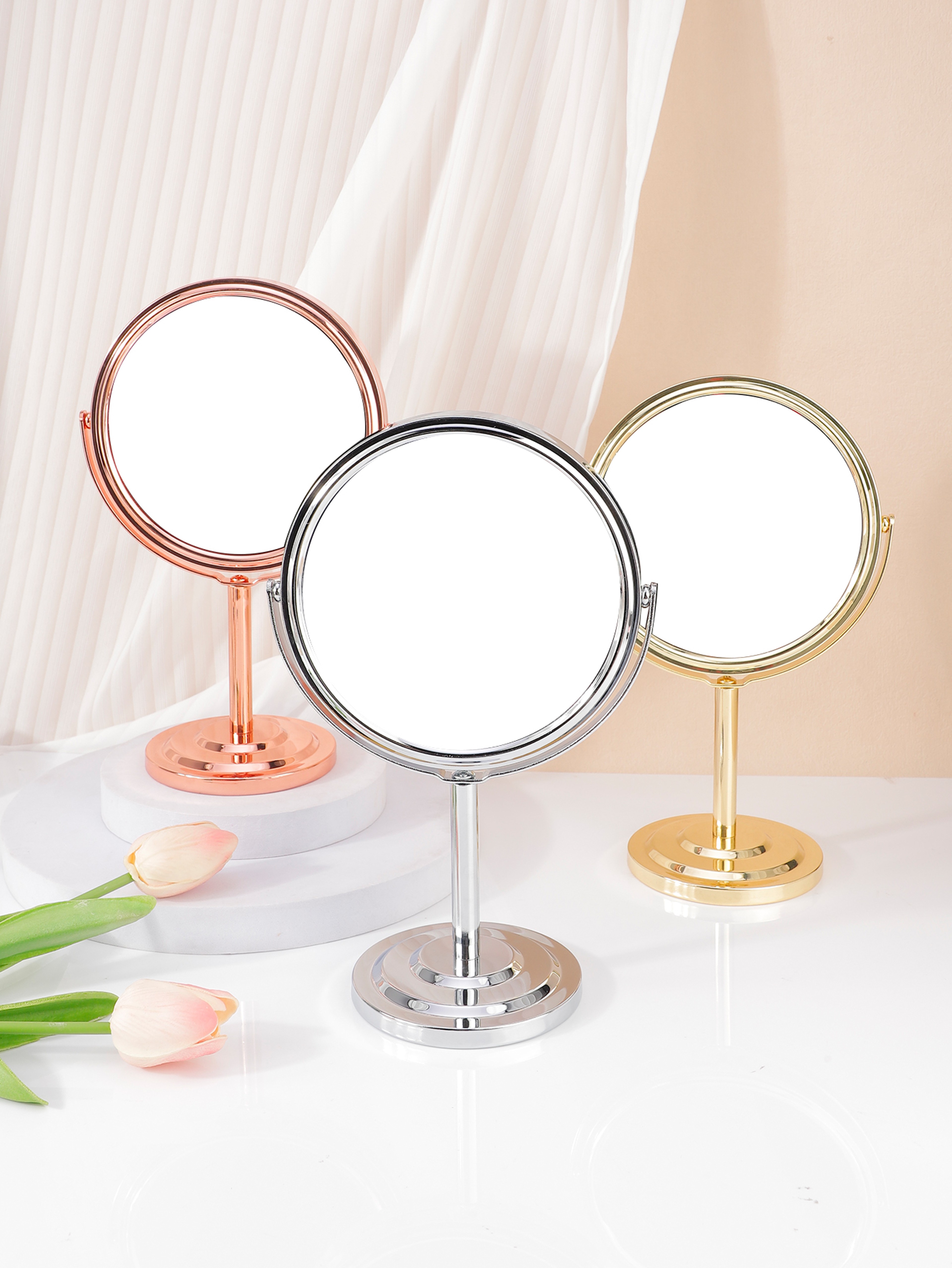 Tabletop Makeup Mirror Double Sided Magnifying Makeup Mirror for Vanity & Desk – view 4