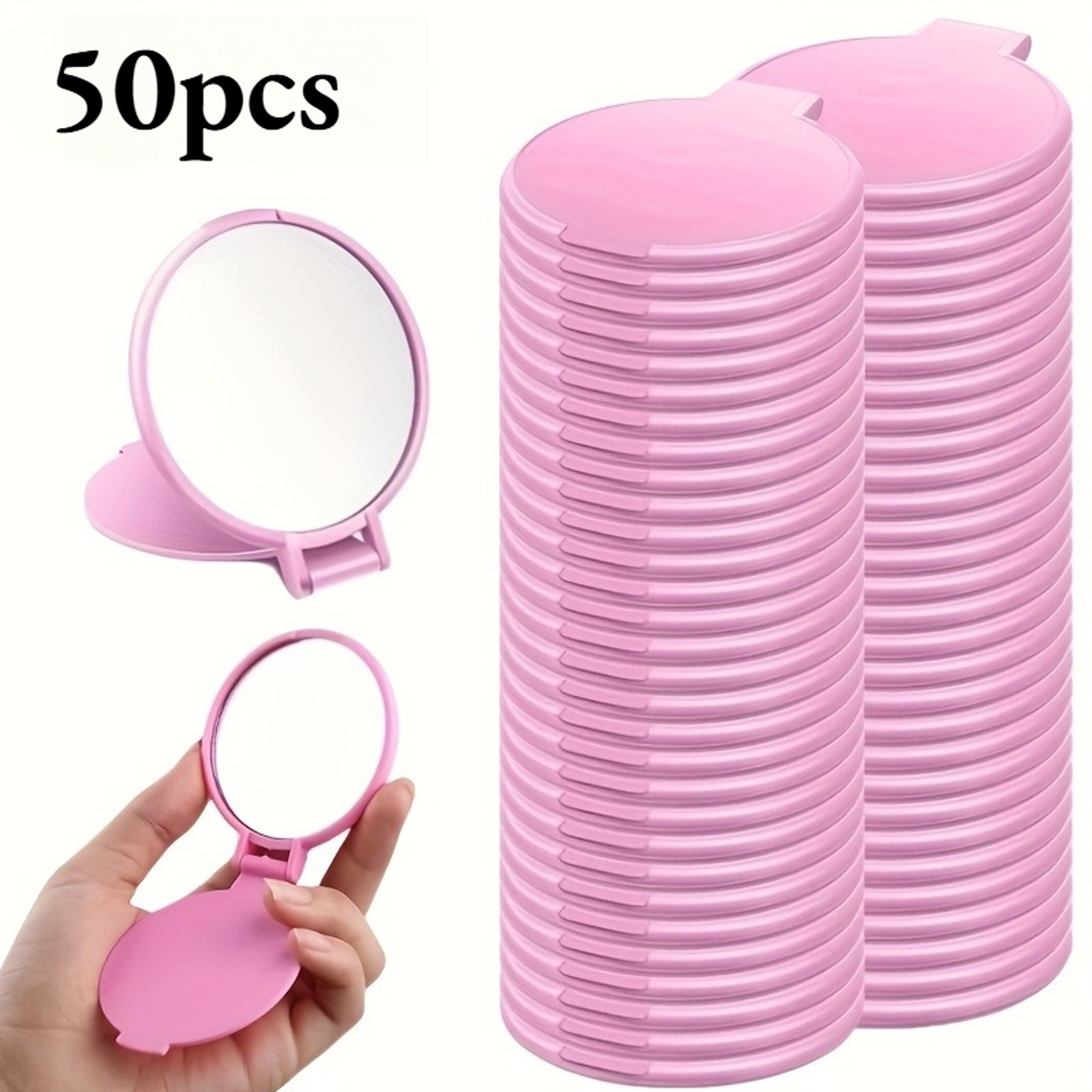 Portable Folding Makeup Mirror 50 Pack Compact Travel Pocket Mirrors for Beauty, Skincare & On the Go Touch Ups – view 7