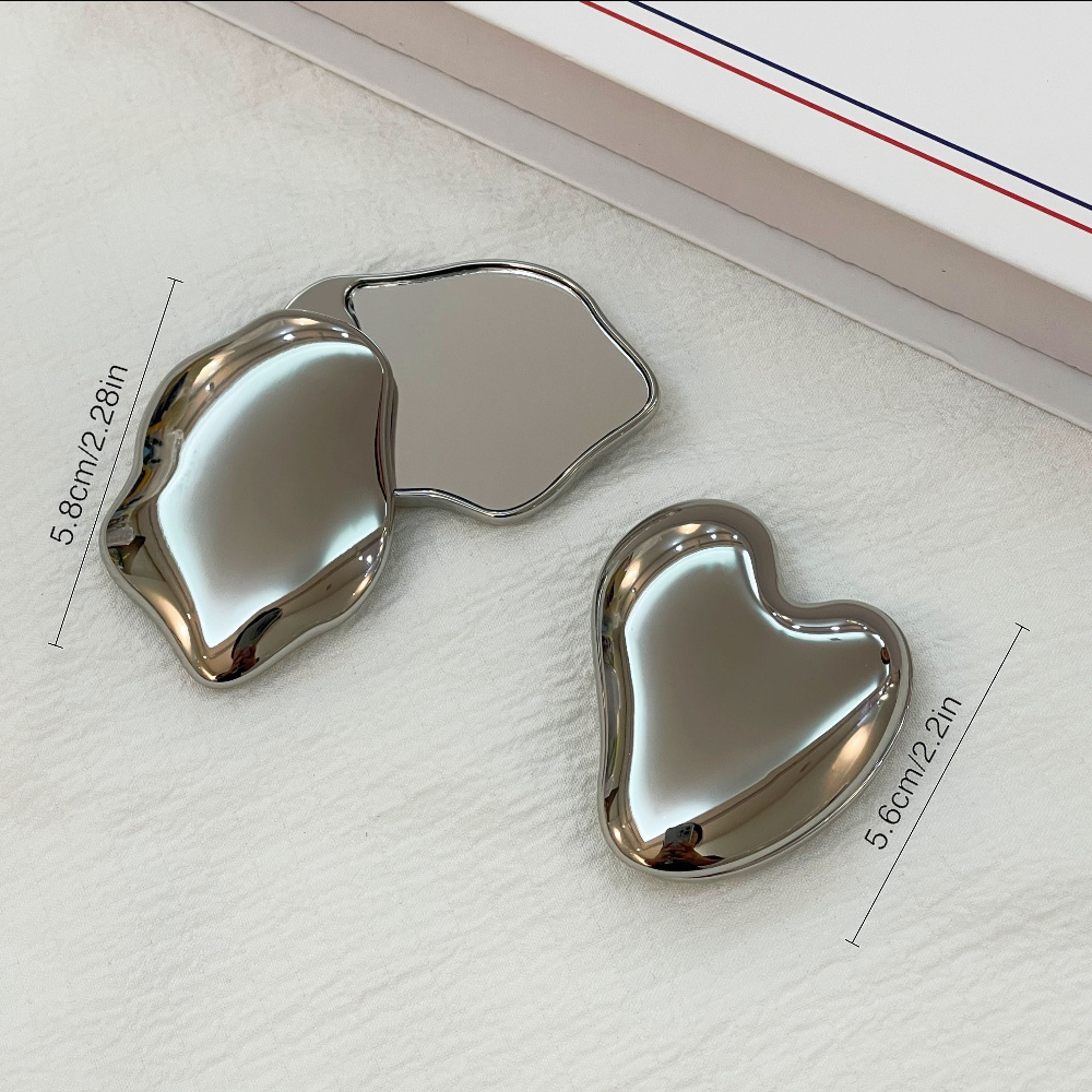 Heart Compact Mirror Portable Makeup Mirror Double Sided Folding Travel Mirror for Women – view 6