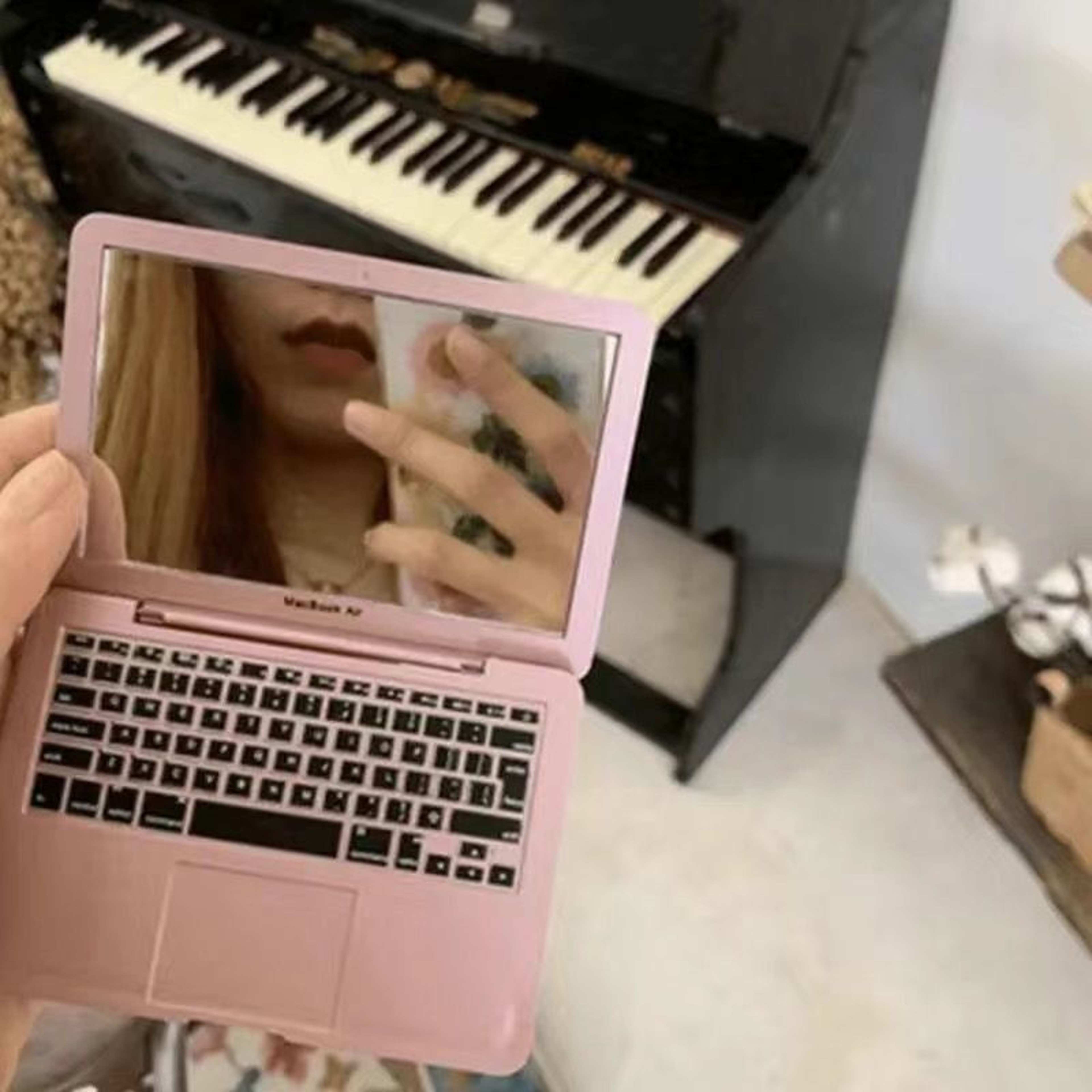 Mini Laptop Portable Makeup Mirror Folding Compact Mirror for Travel & Daily Touch Ups – view 2