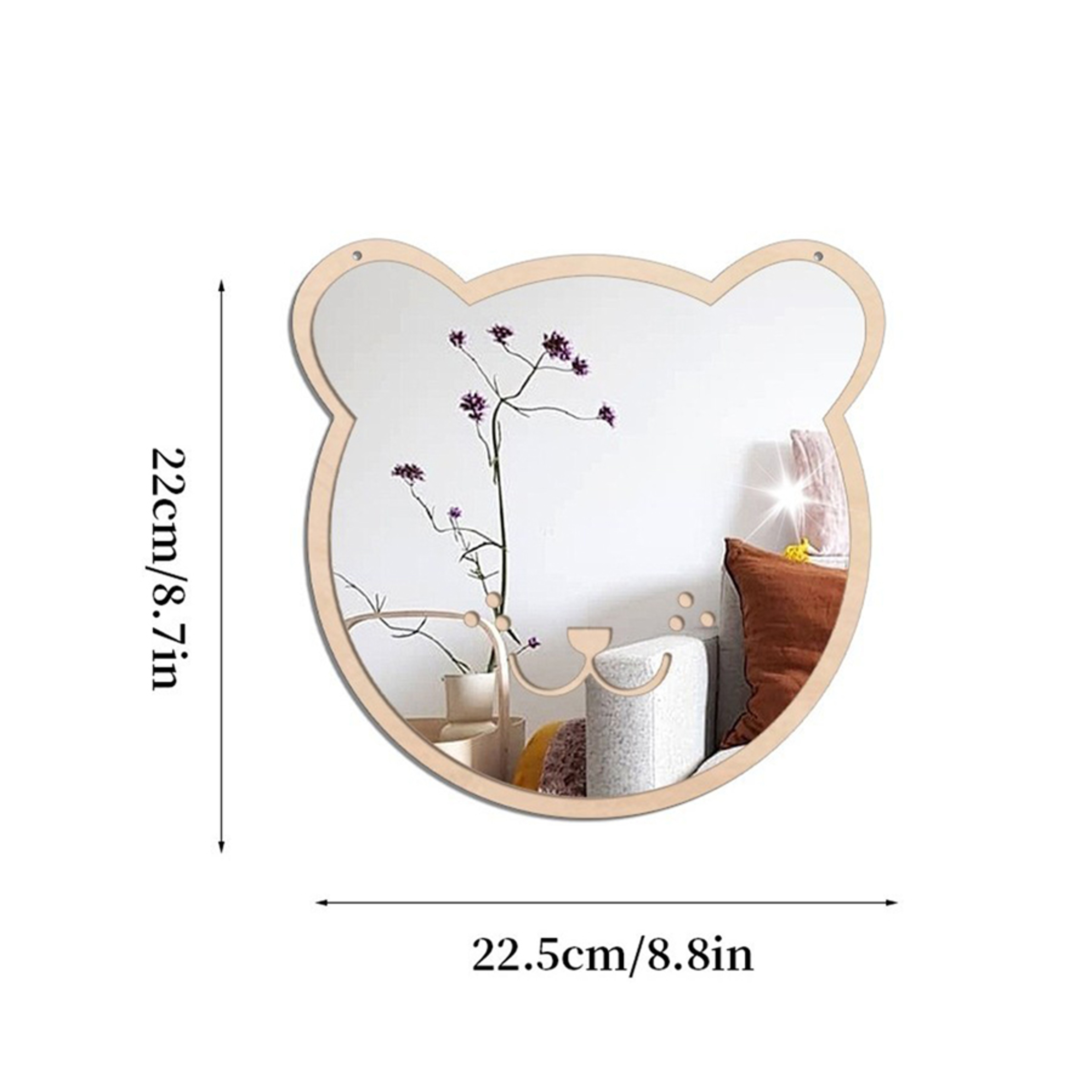 Cute Animal Mirror Wall Stickers for Kids Room Decorative Acrylic Cartoon Wall Decor – view 5