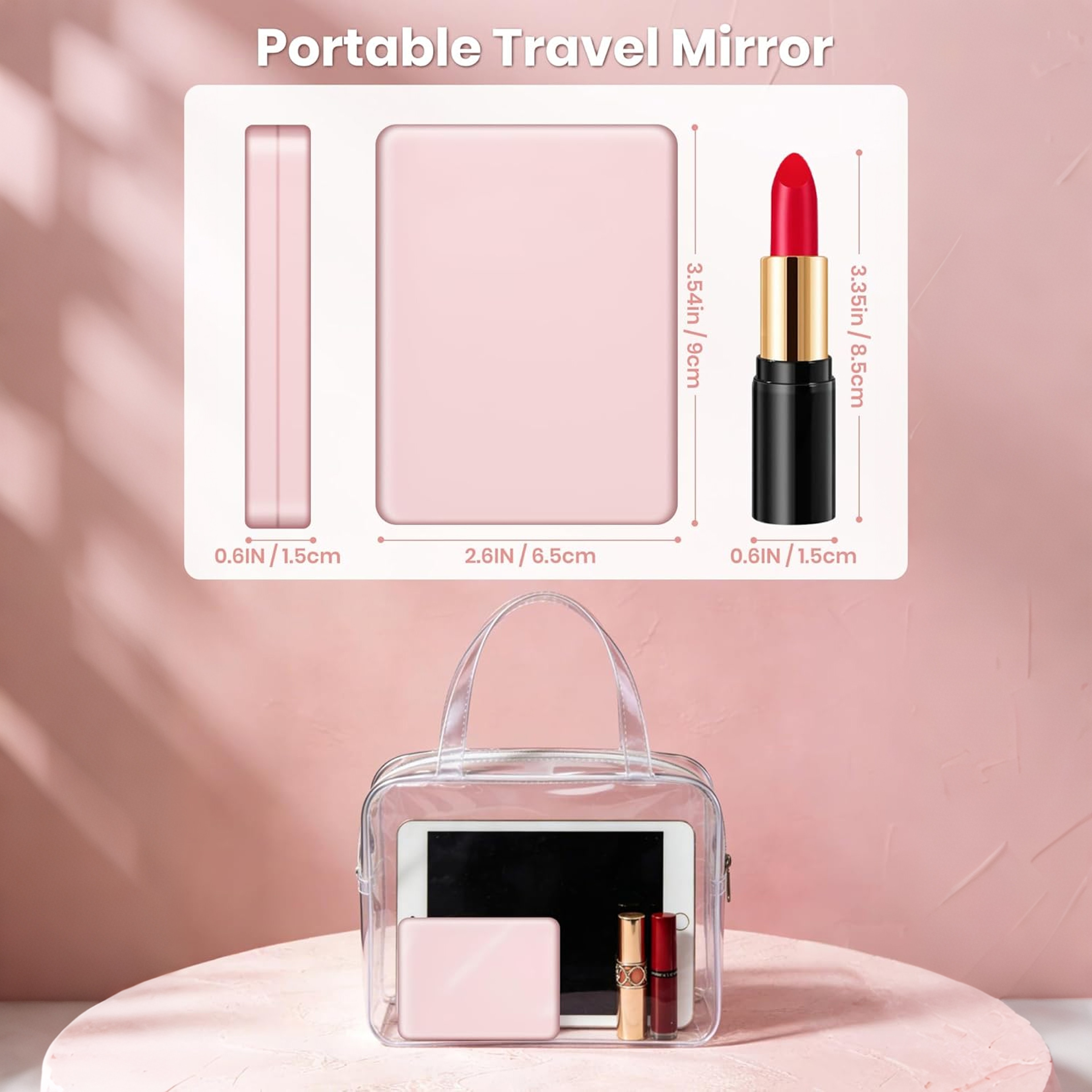 LED Compact Mirror with Magnifying Mirror Rechargeable Travel Makeup Mirror with Light Modes – view 5