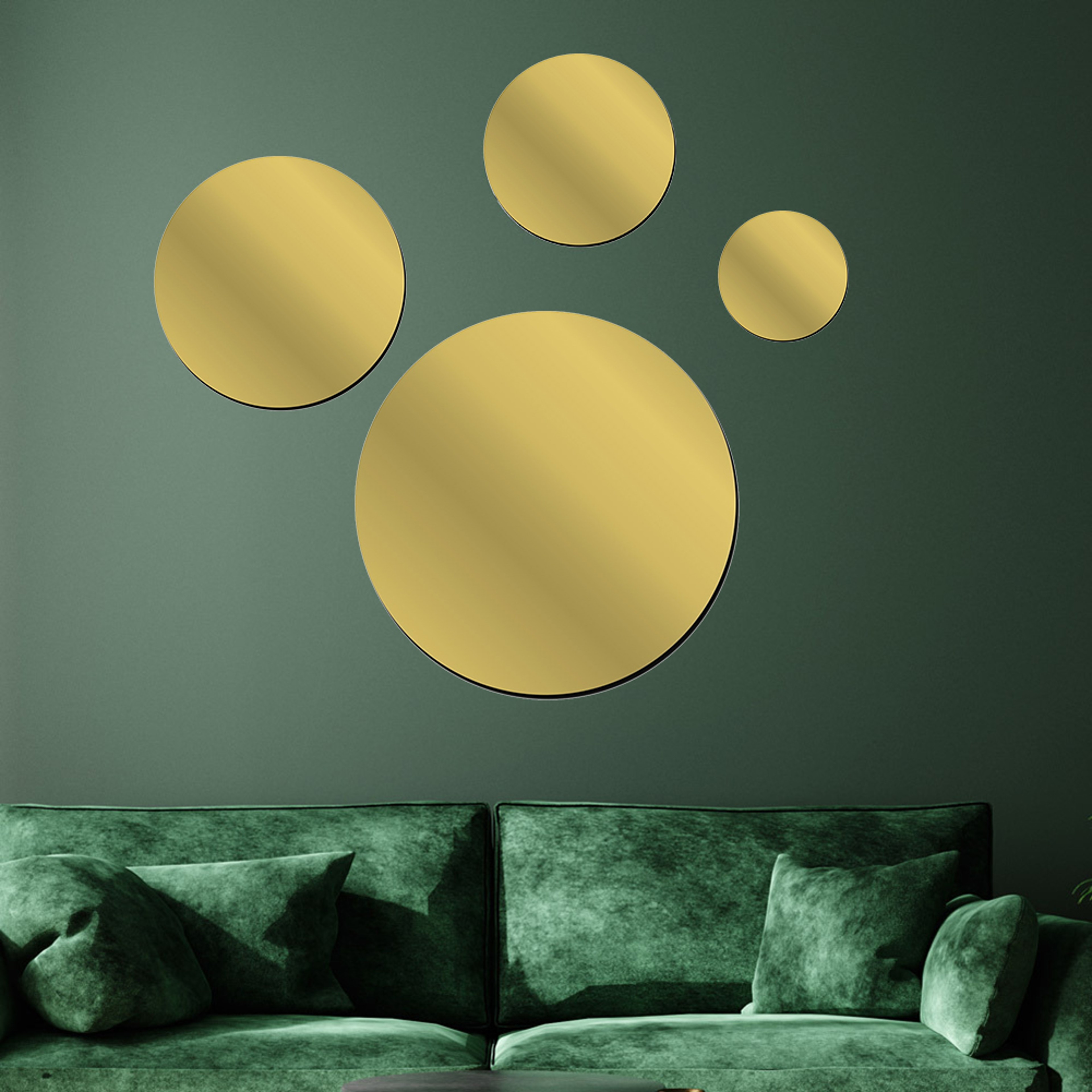 Modern Acrylic Mirror Wall Stickers Round Self Adhesive 3D Wall Decor for Bathroom Bedroom Living Room – view 3