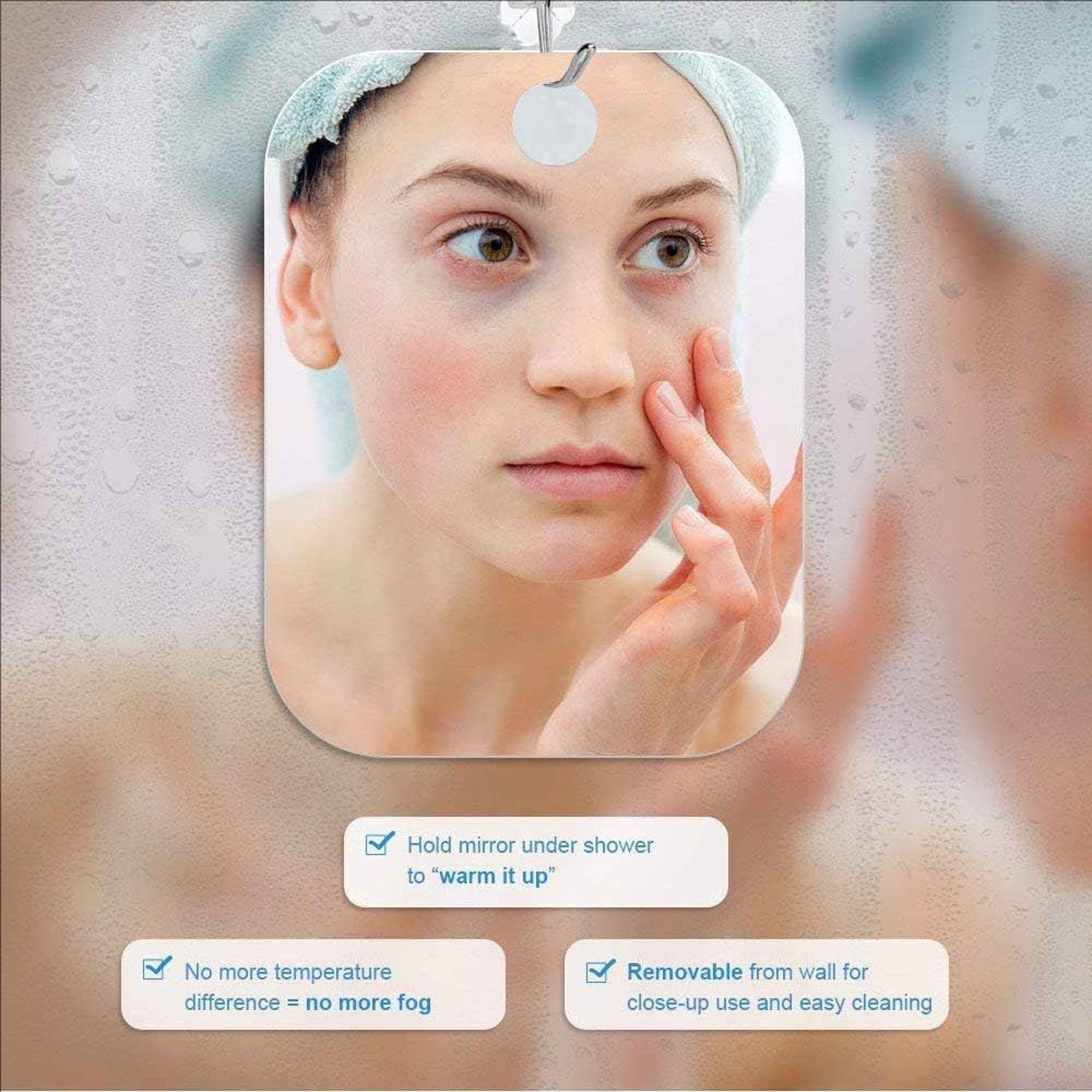 Fogless Shower Mirror for Shaving Anti Fog Acrylic Bathroom & Travel Mirror – view 3