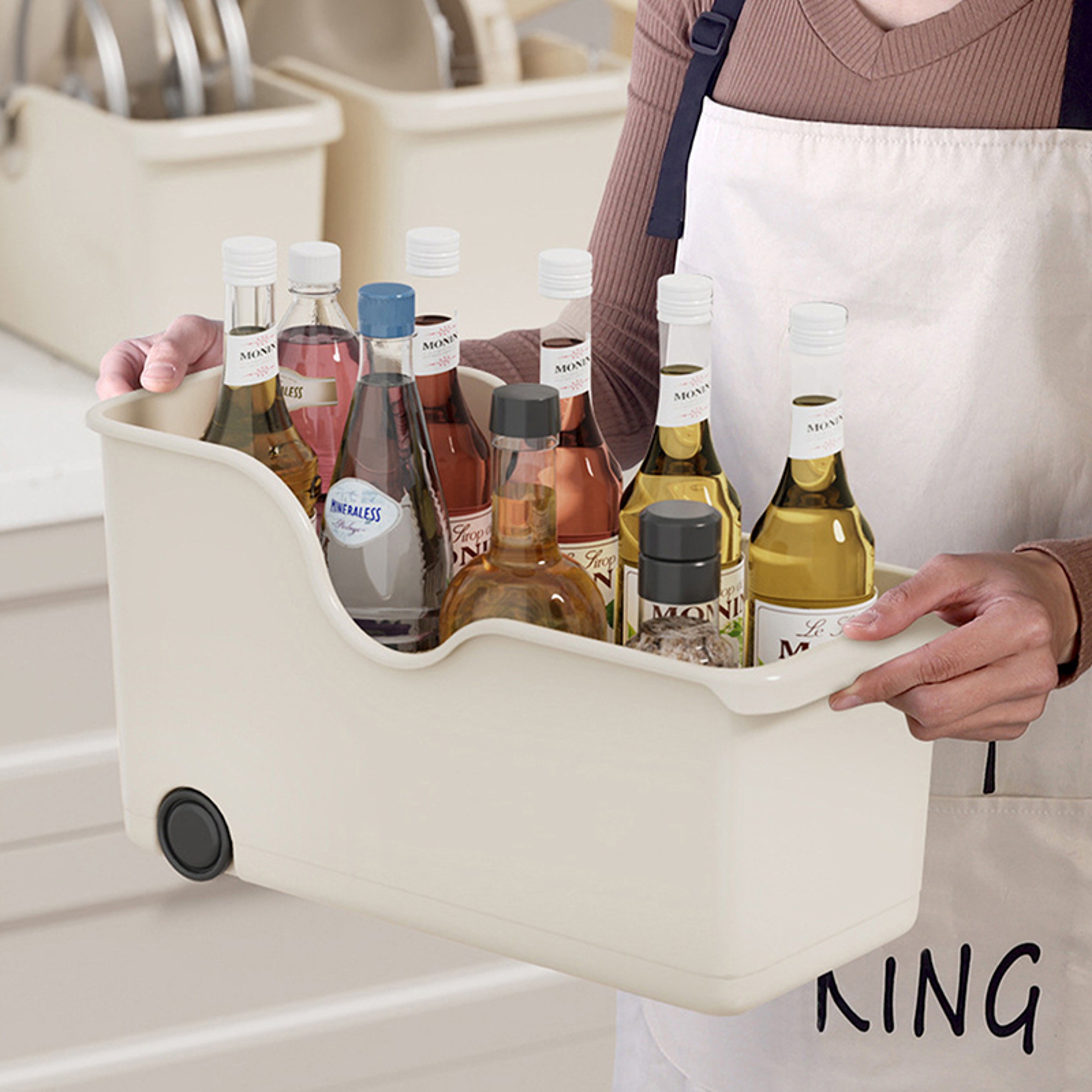 Rolling Kitchen Organizer With Wheels Space Saving Storage Cart For Seasoning Bottles And Daily Ess 4