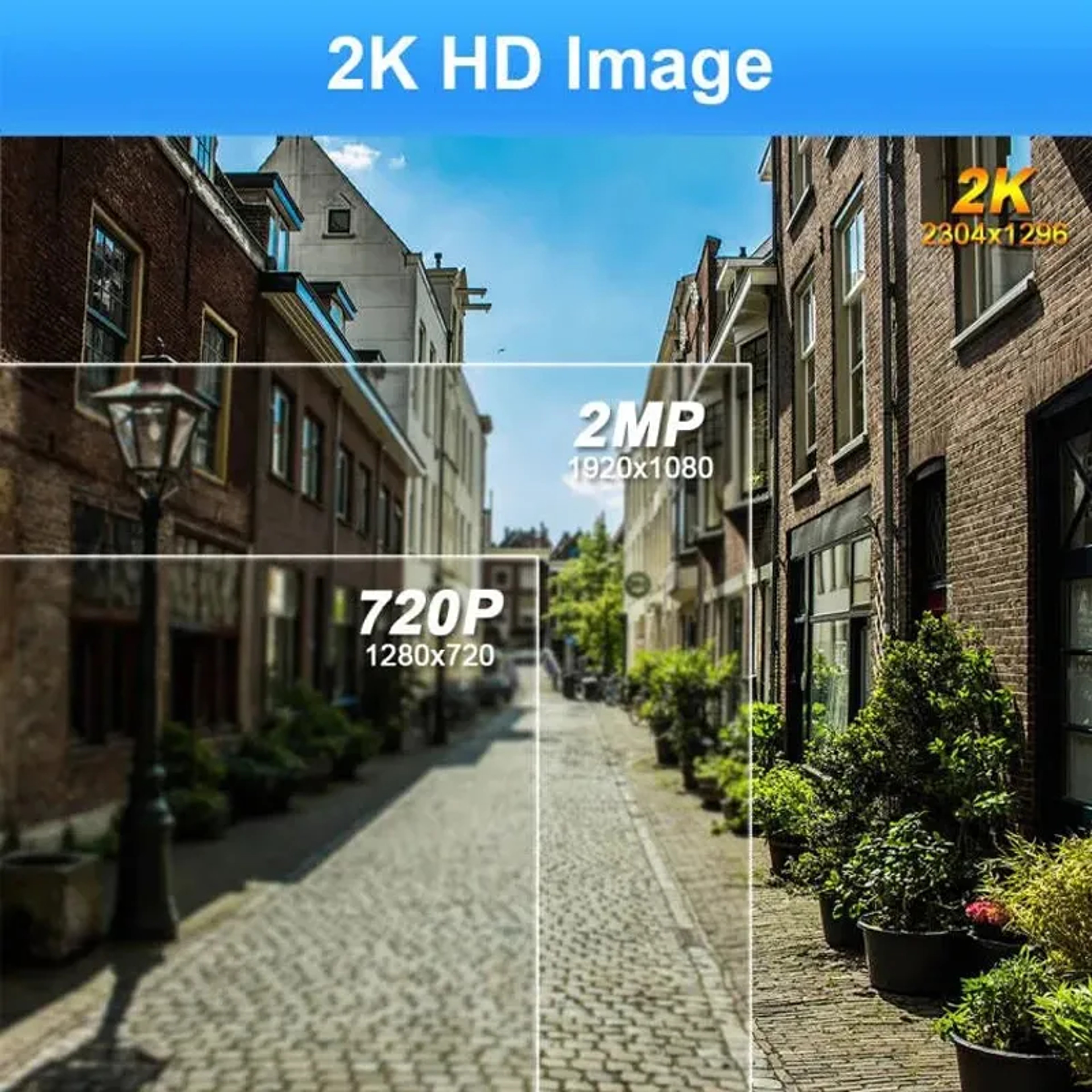 2K 3MP Wireless Outdoor Security Camera With Color Night Vision And Siren 3
