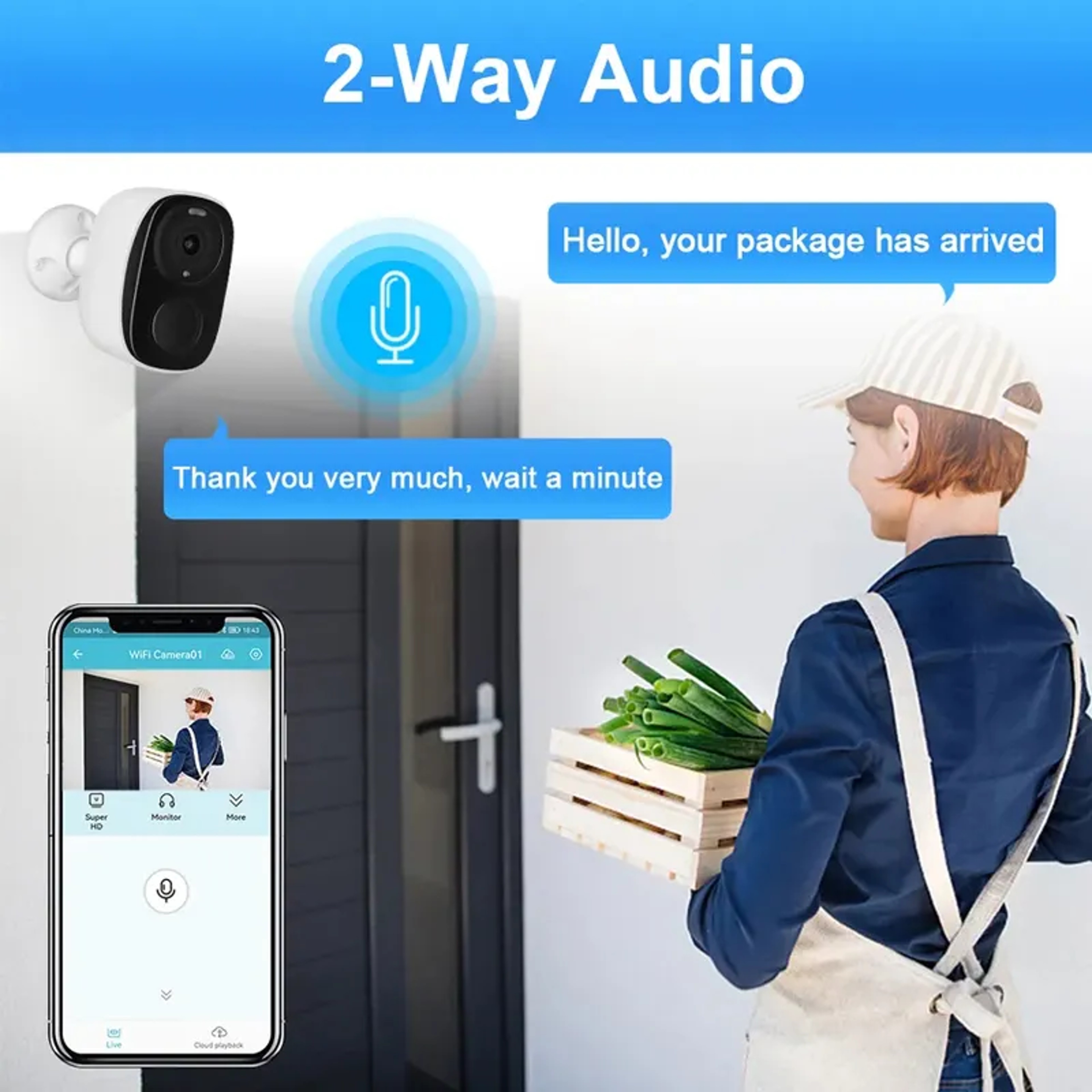 2K 3MP Wireless Outdoor Security Camera With Color Night Vision And Siren 5