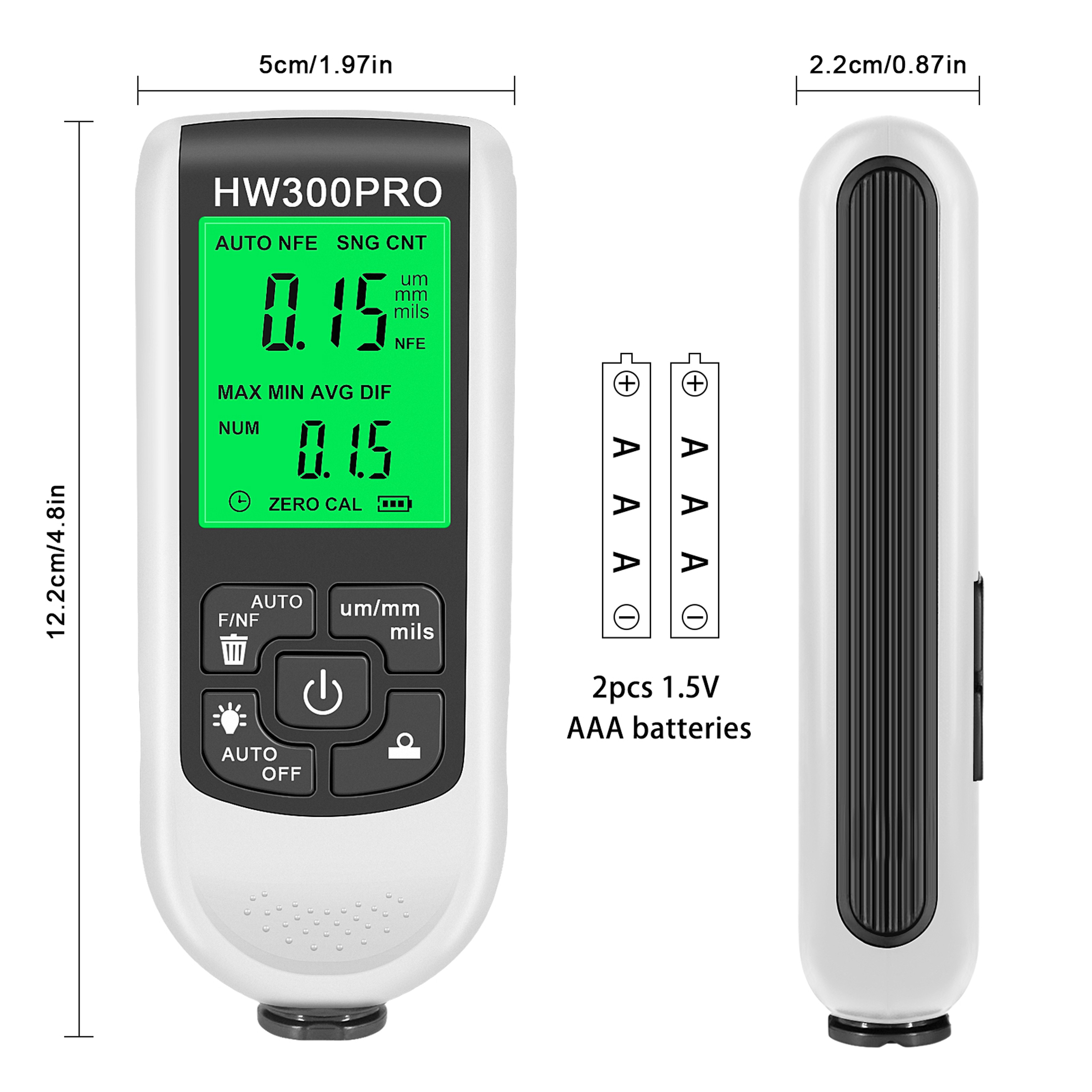Car Paint Thickness Gauge Fe NFe Digital Coating Thickness Gauge 0 To 2000 Microns 2