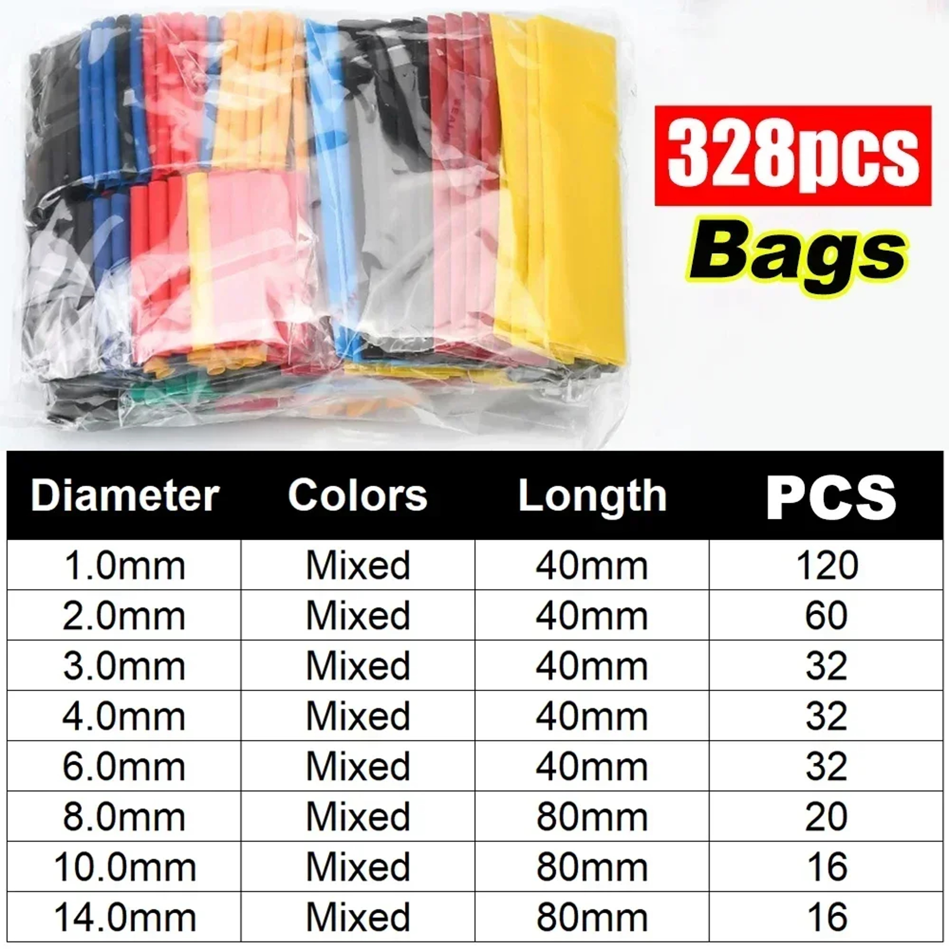 Heat Shrink Tubing Kit 21 Flame Retardant Wire Insulation And Cable Protection Sleeves 9