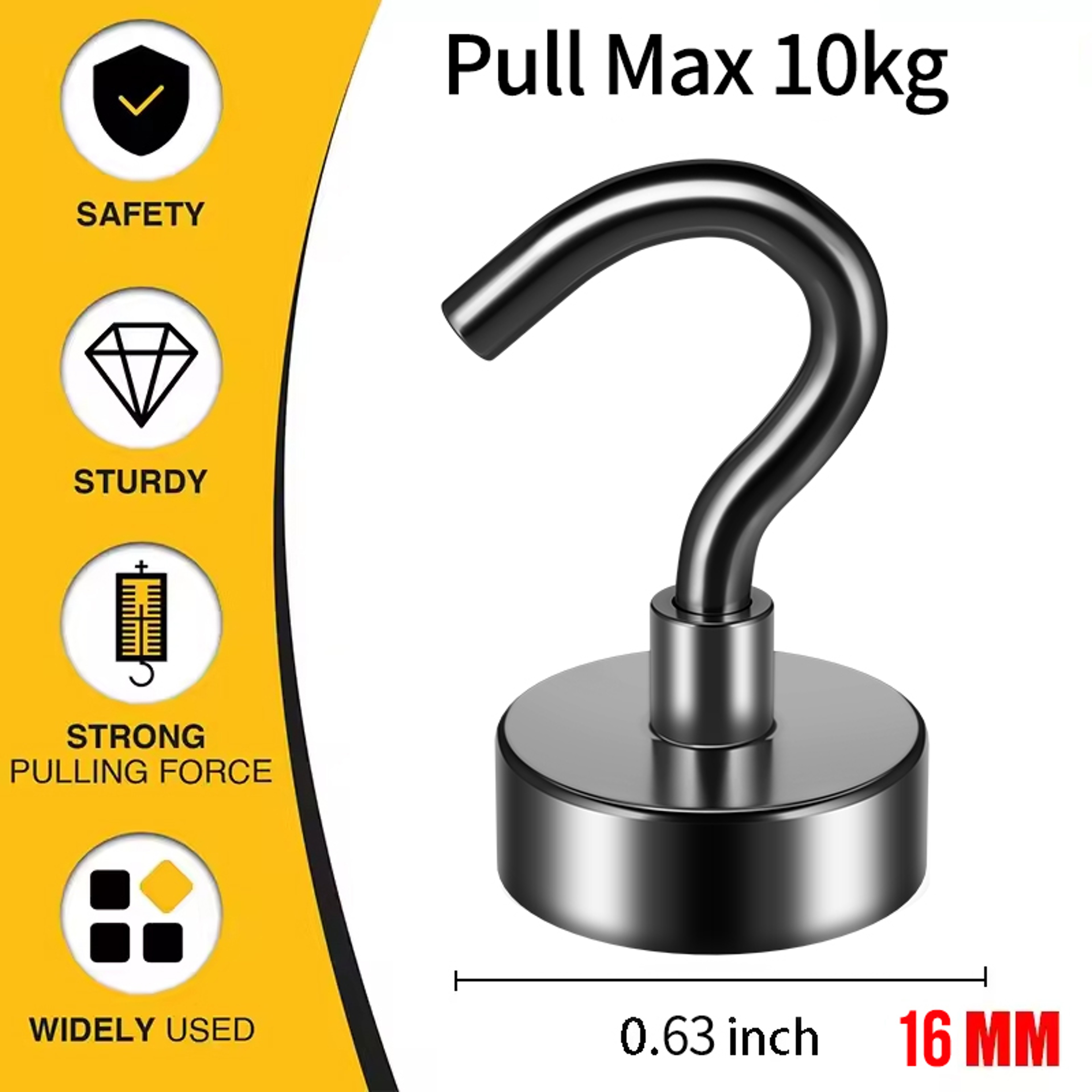 Heavy Duty Magnetic Hooks For Hanging Strong Black Utility Hooks For Home And Office 6