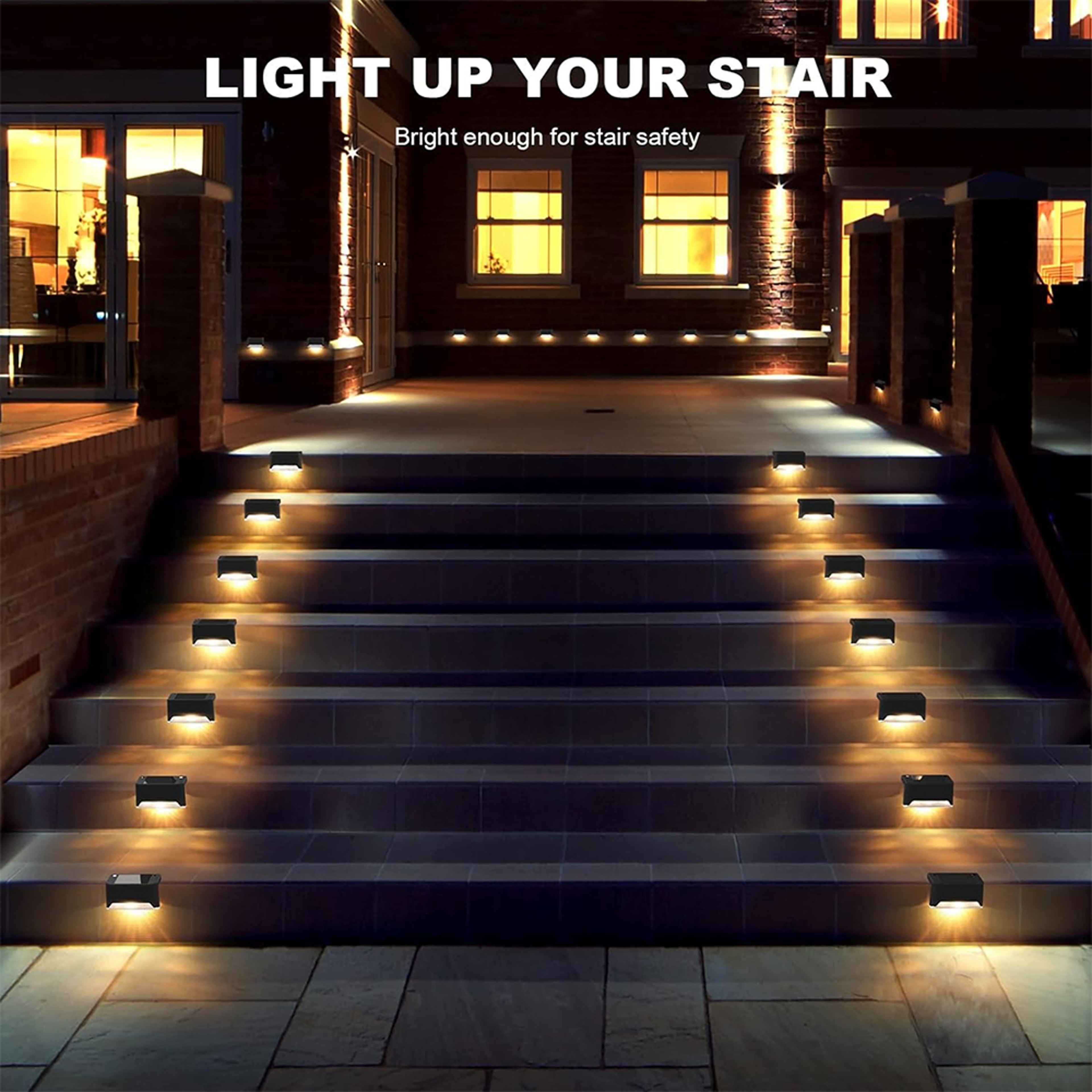 Warm White Solar Step Lights Waterproof LED Outdoor Stair And Garden Lights 5