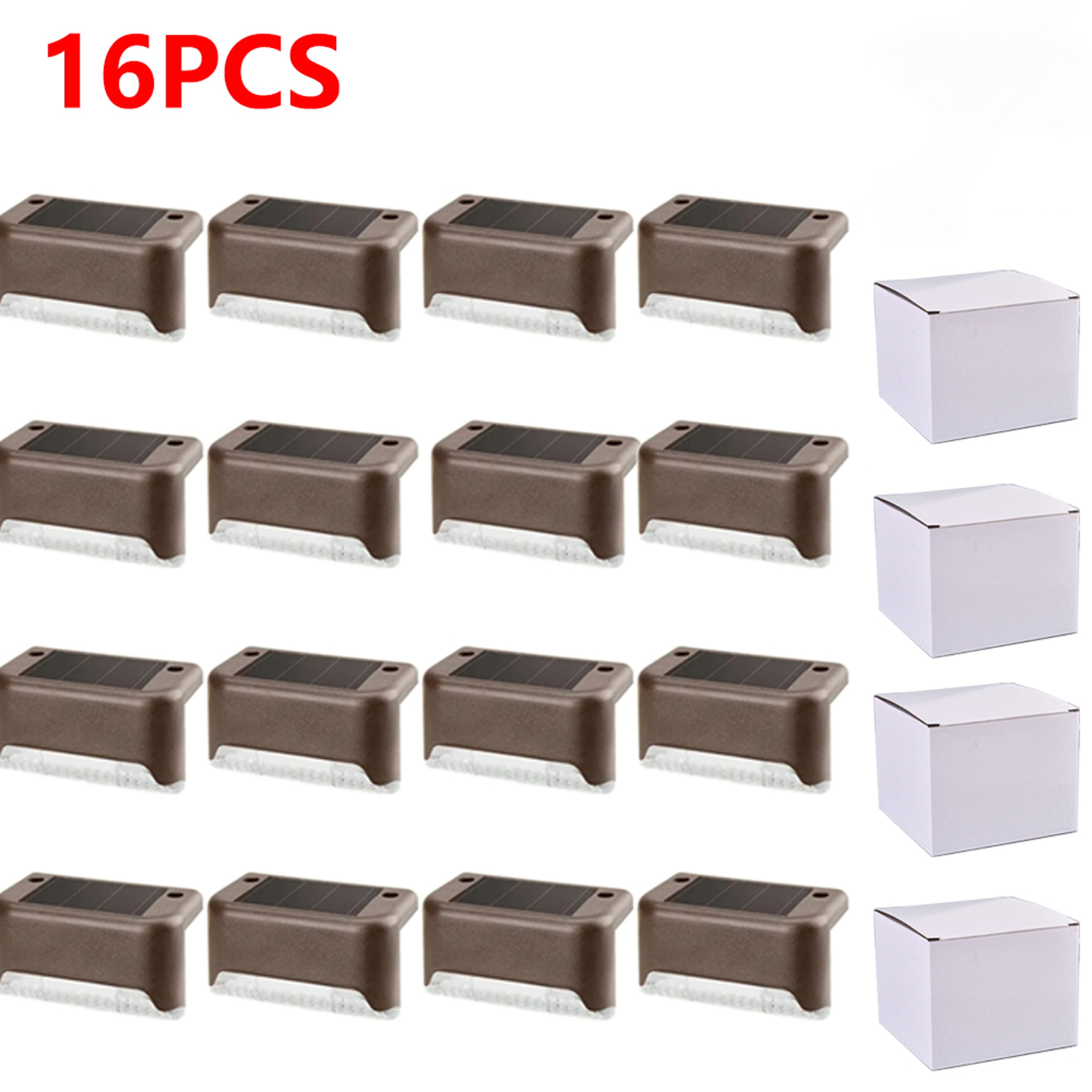 Warm White Solar Step Lights Waterproof LED Outdoor Stair And Garden Lights 8