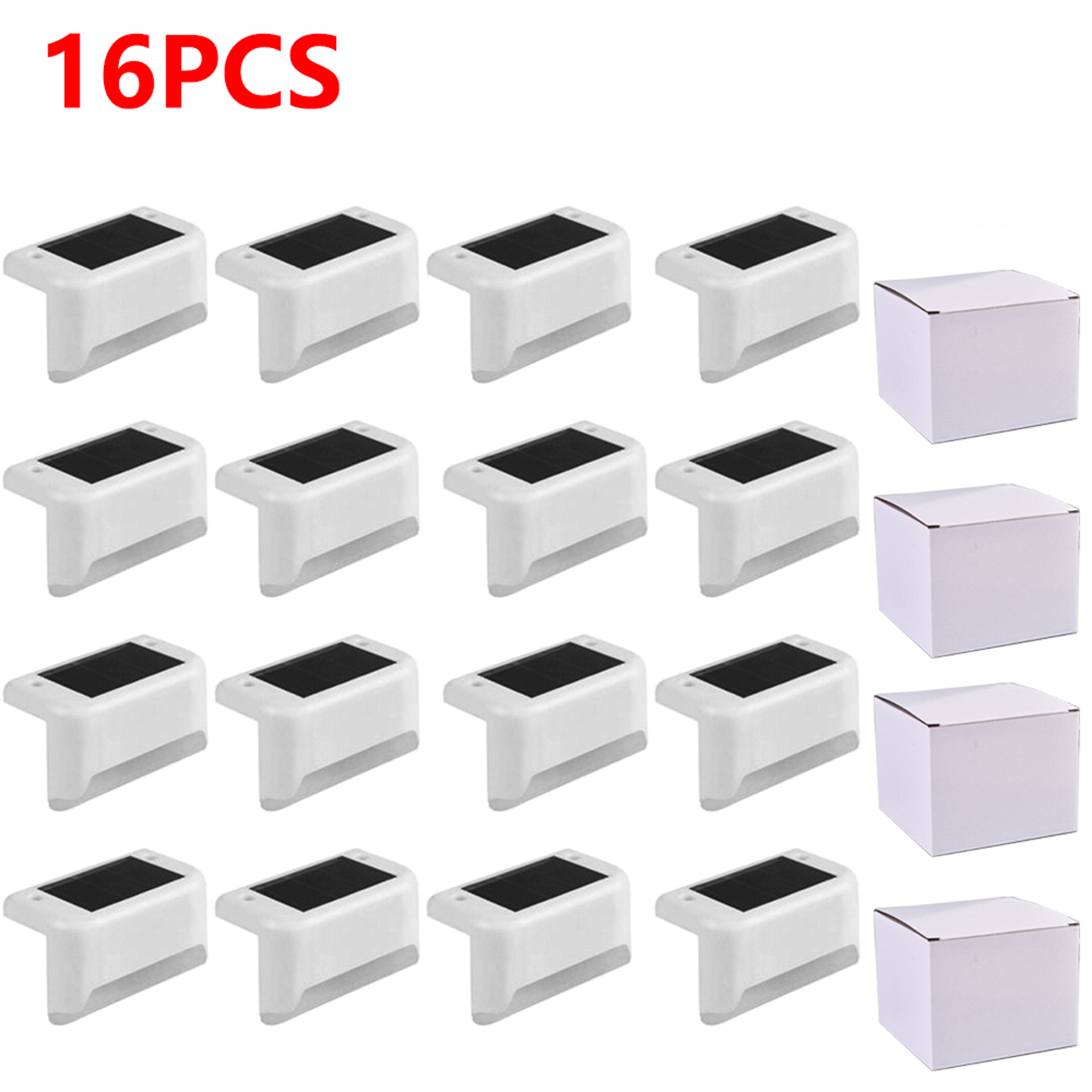 Warm White Solar Step Lights Waterproof LED Outdoor Stair And Garden Lights 12