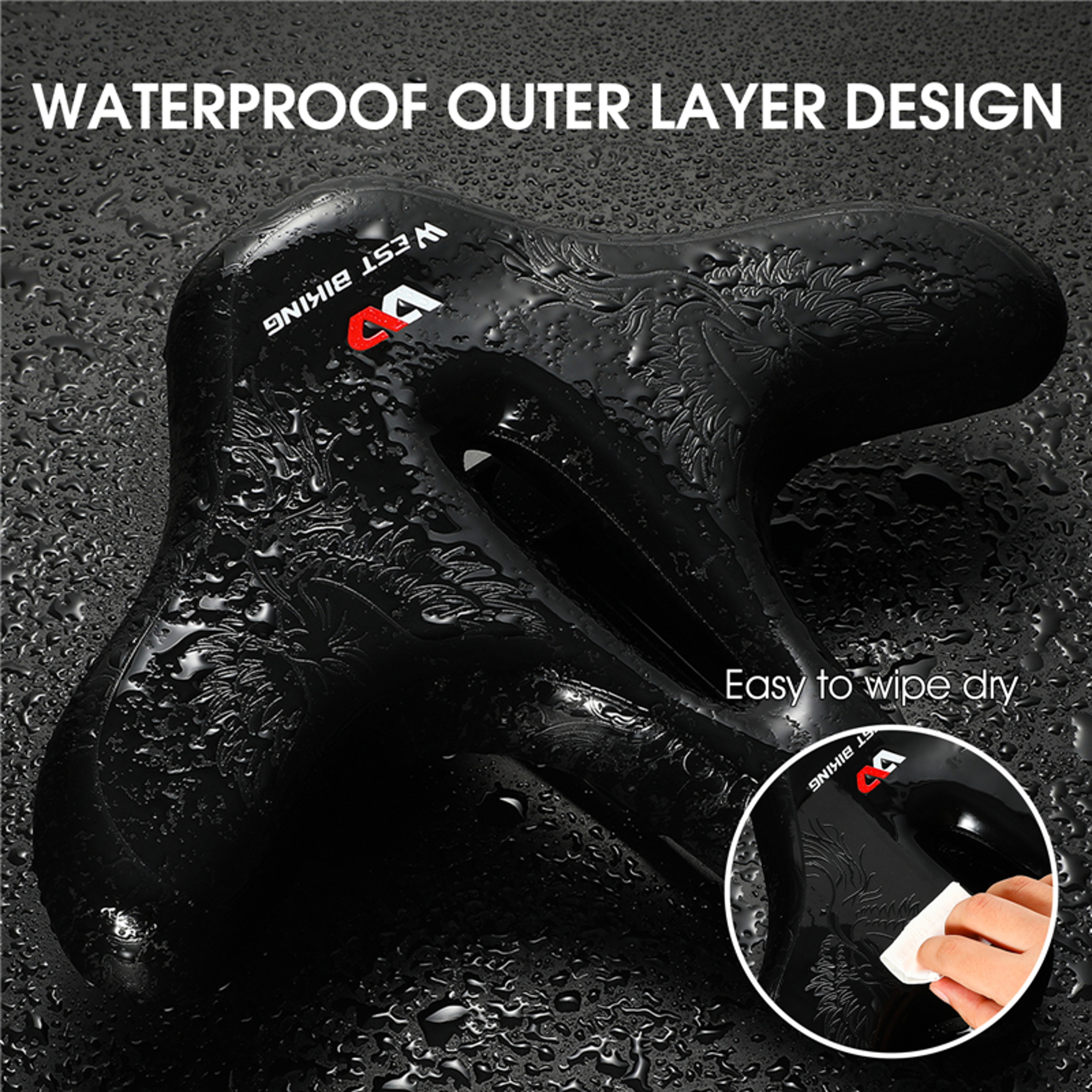 Wide Bicycle Saddle With Shock Absorption And Soft Padded Comfort 2