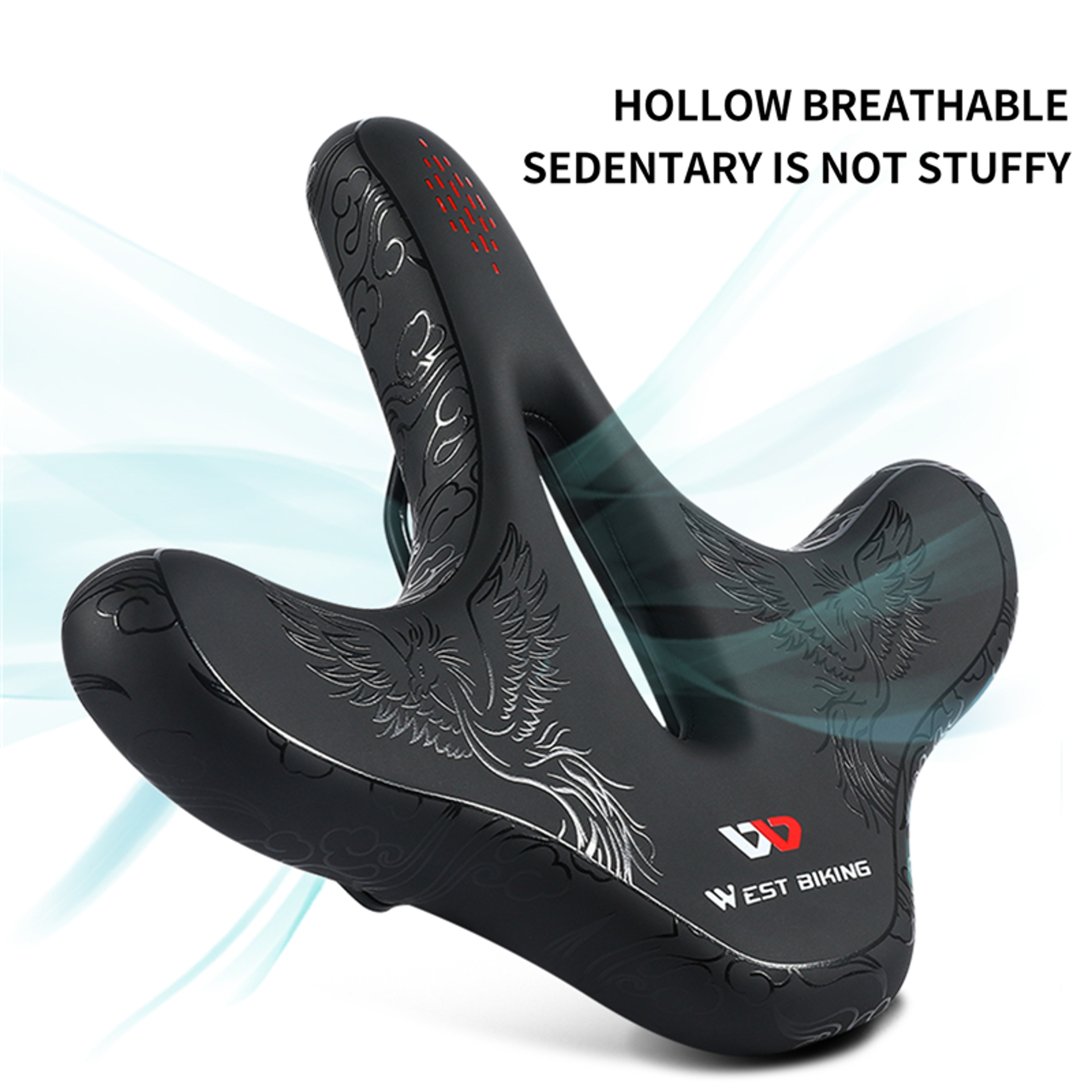 Wide Bicycle Saddle With Shock Absorption And Soft Padded Comfort 4