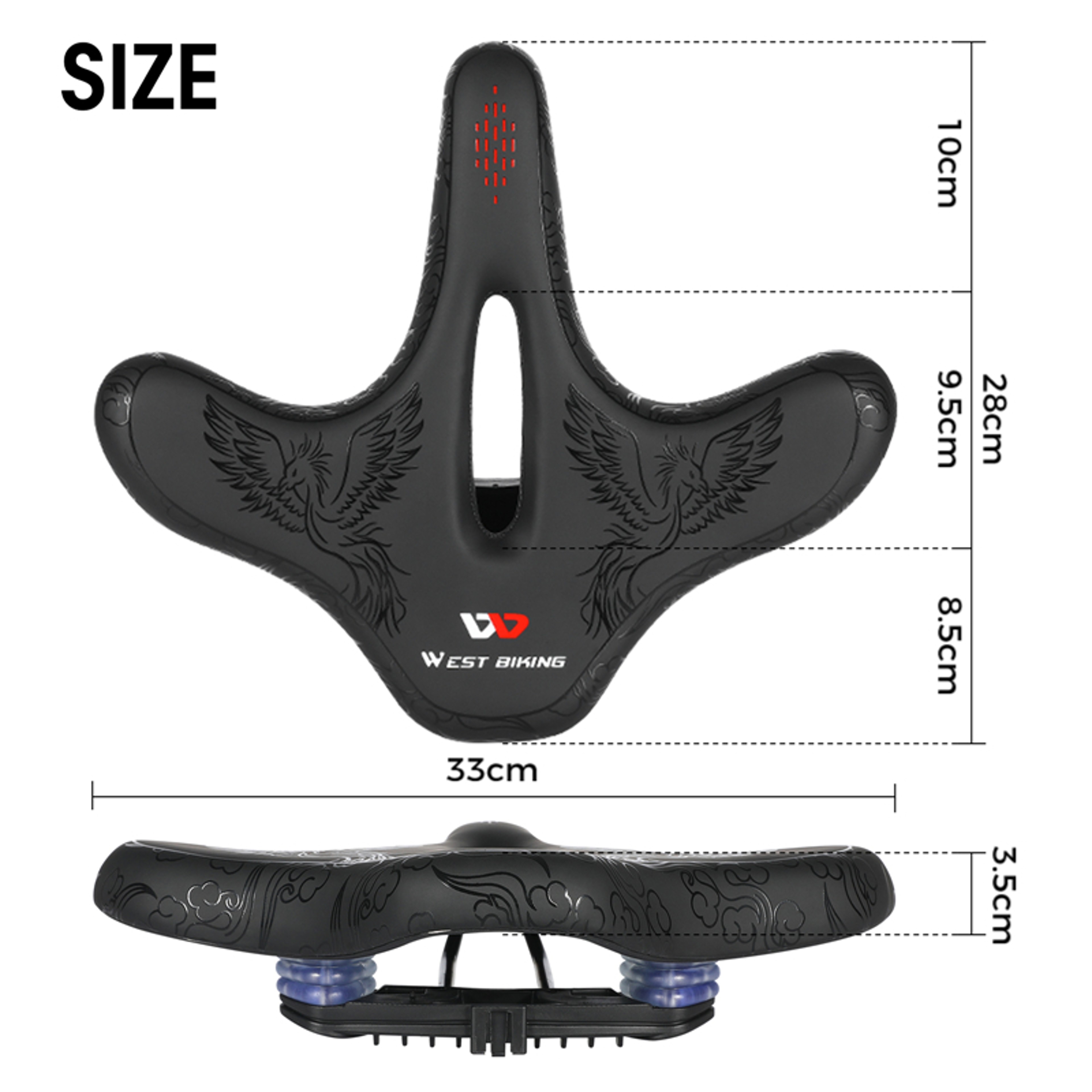 Wide Bicycle Saddle With Shock Absorption And Soft Padded Comfort 6