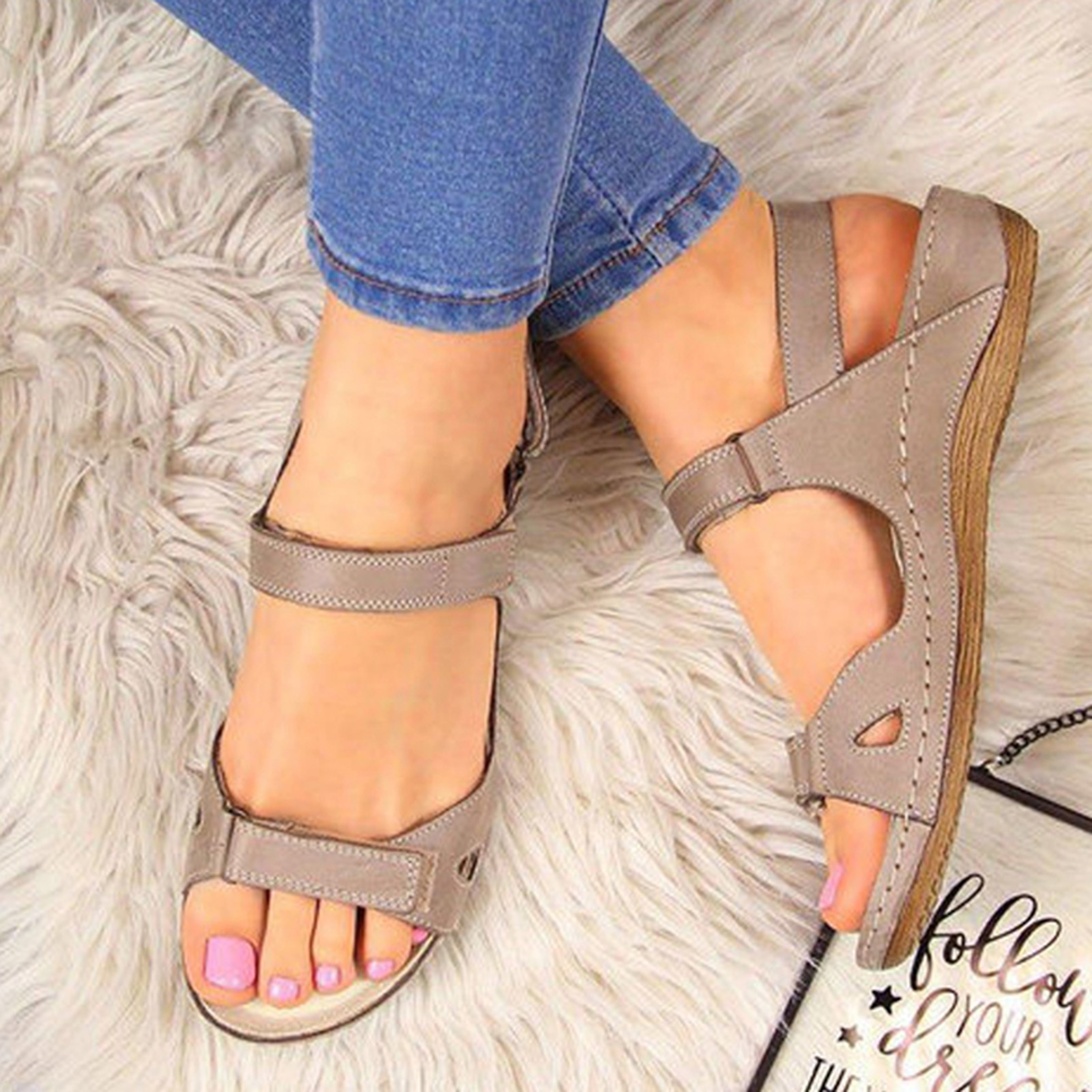BreezyStep Comfortable Sandals for Women – Breathable Open Toe Flat Summer Walking Sandals – view 5
