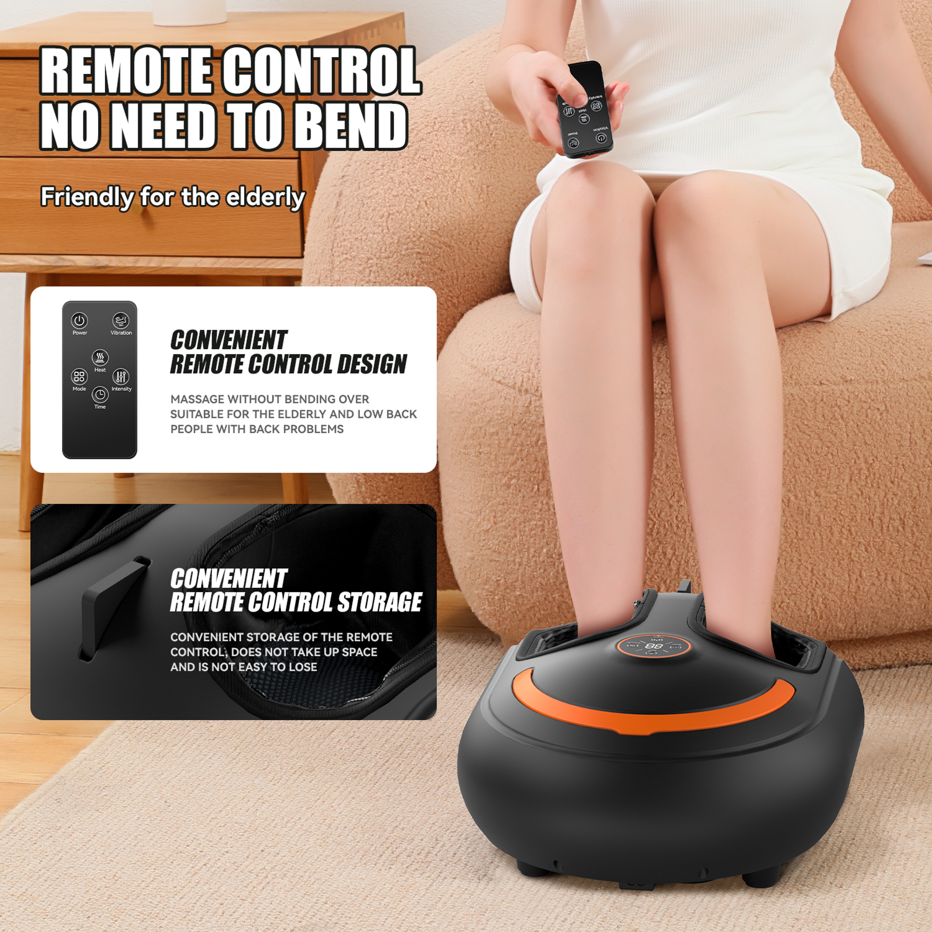 4 Mode Shiatsu Foot Massager With Heat Air Compression And 5 Intensity Levels 5