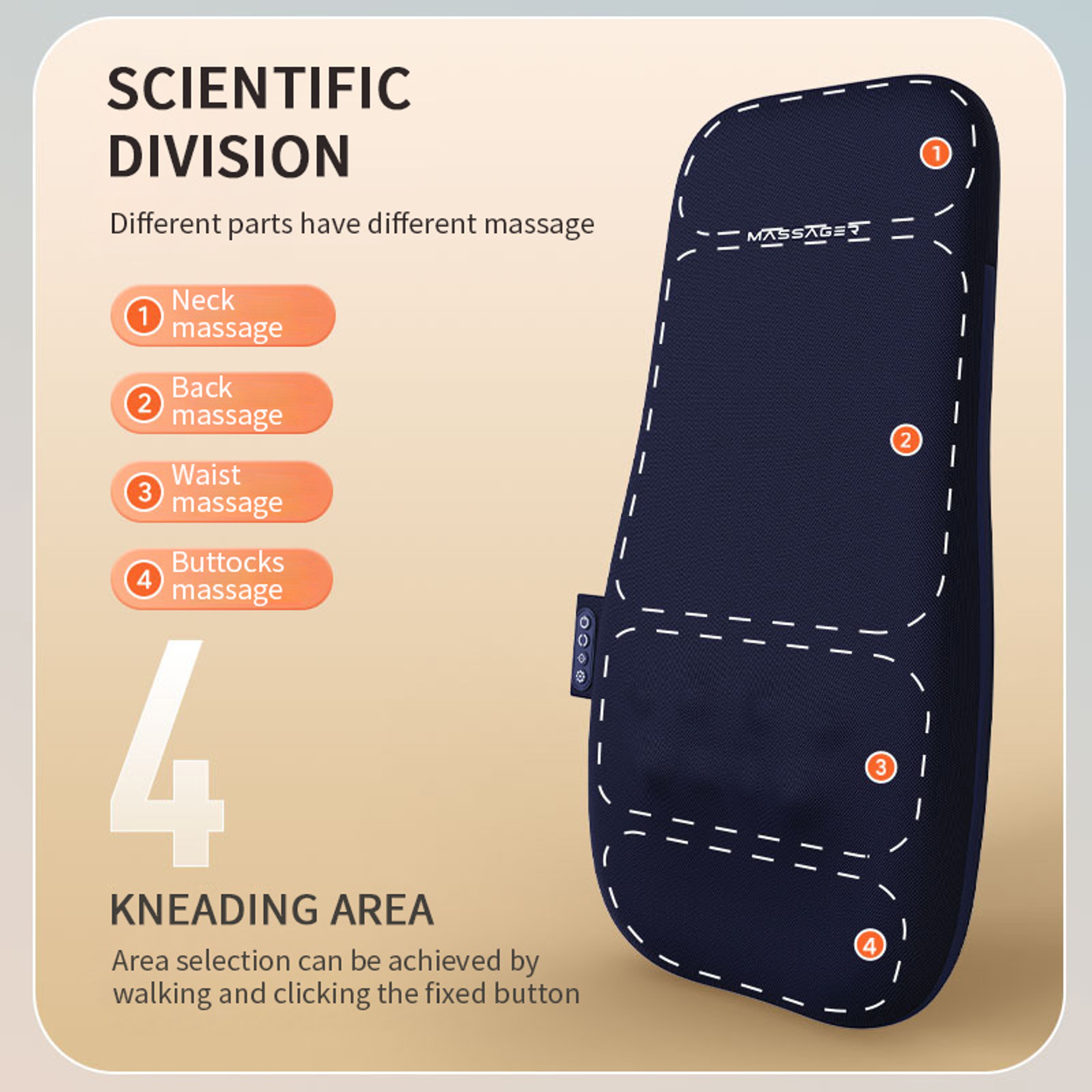 Heated Back Massager Cushion With Kneading Spot Massage 2