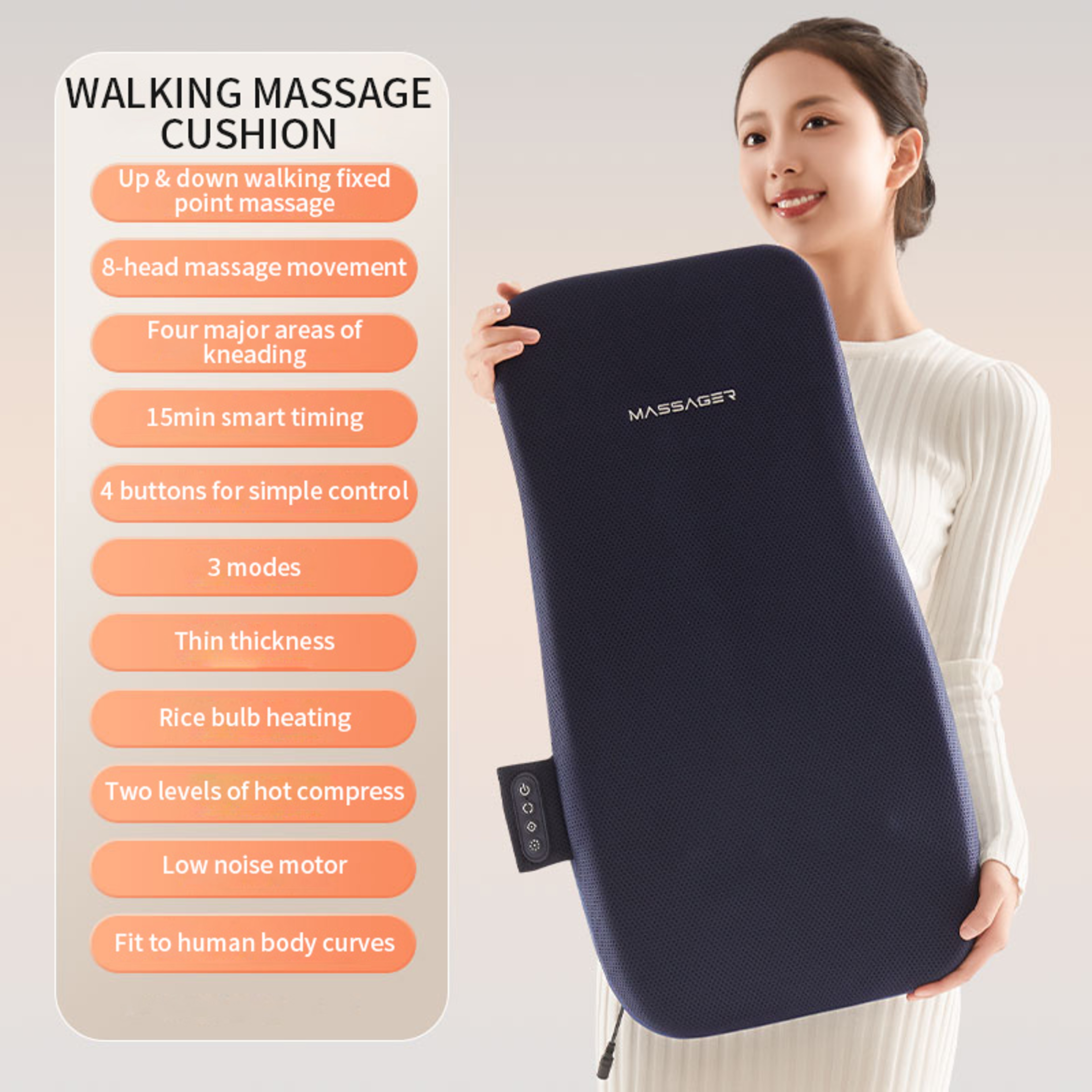 Heated Back Massager Cushion With Kneading Spot Massage 8
