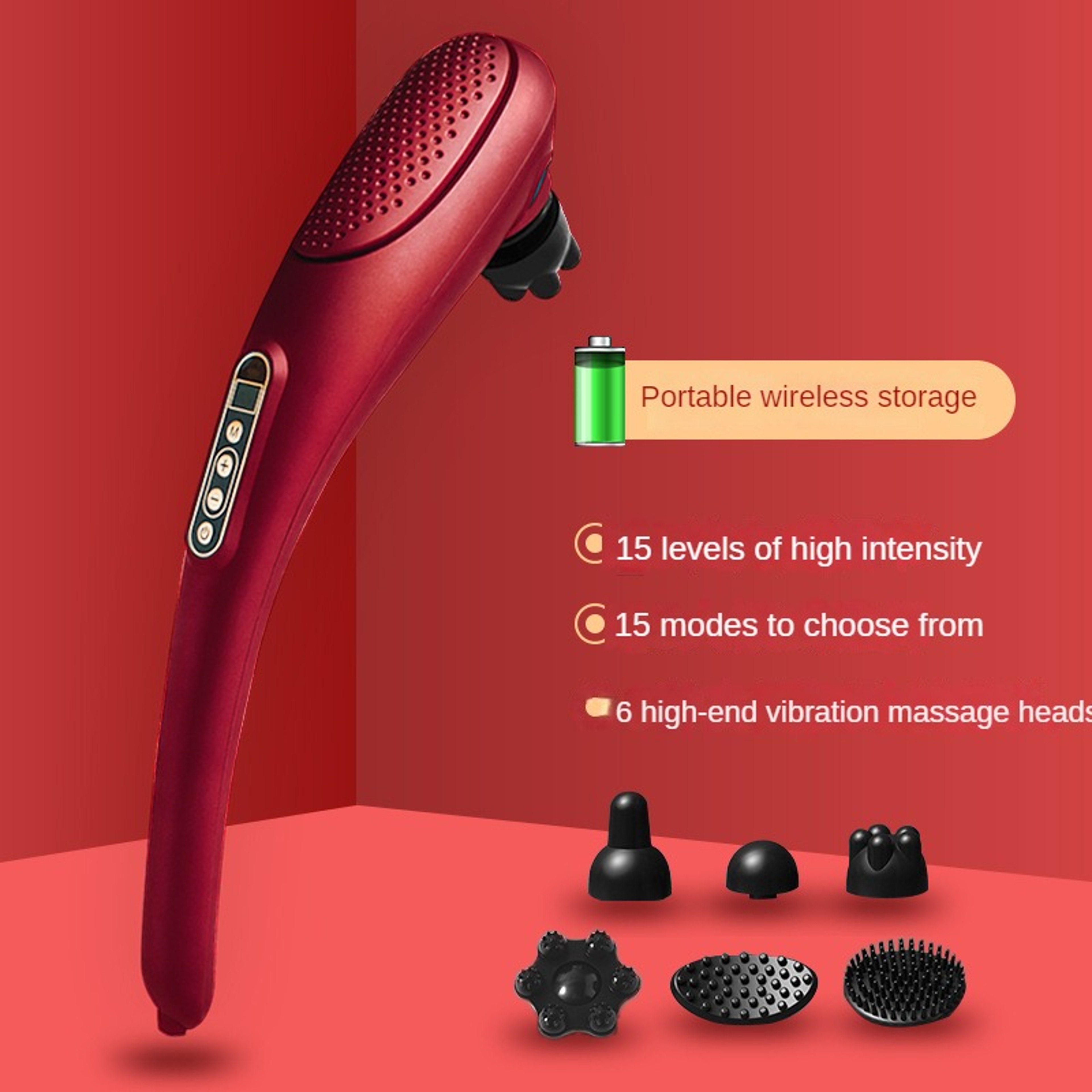 Heated Electric Massage Hammer Wireless Handheld Back Neck And Waist Massager 7